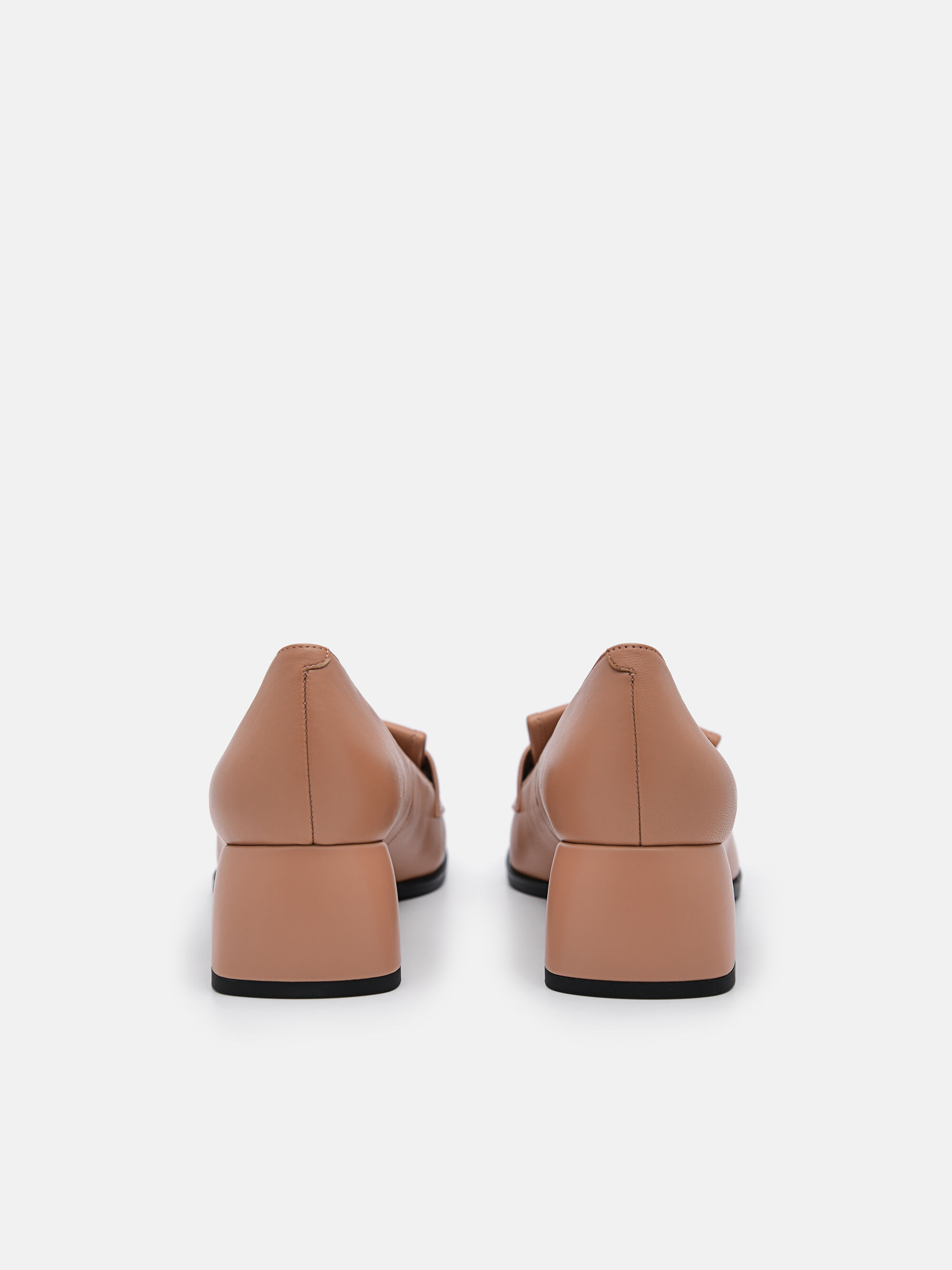 Jean Leather Heel Pumps, Camel