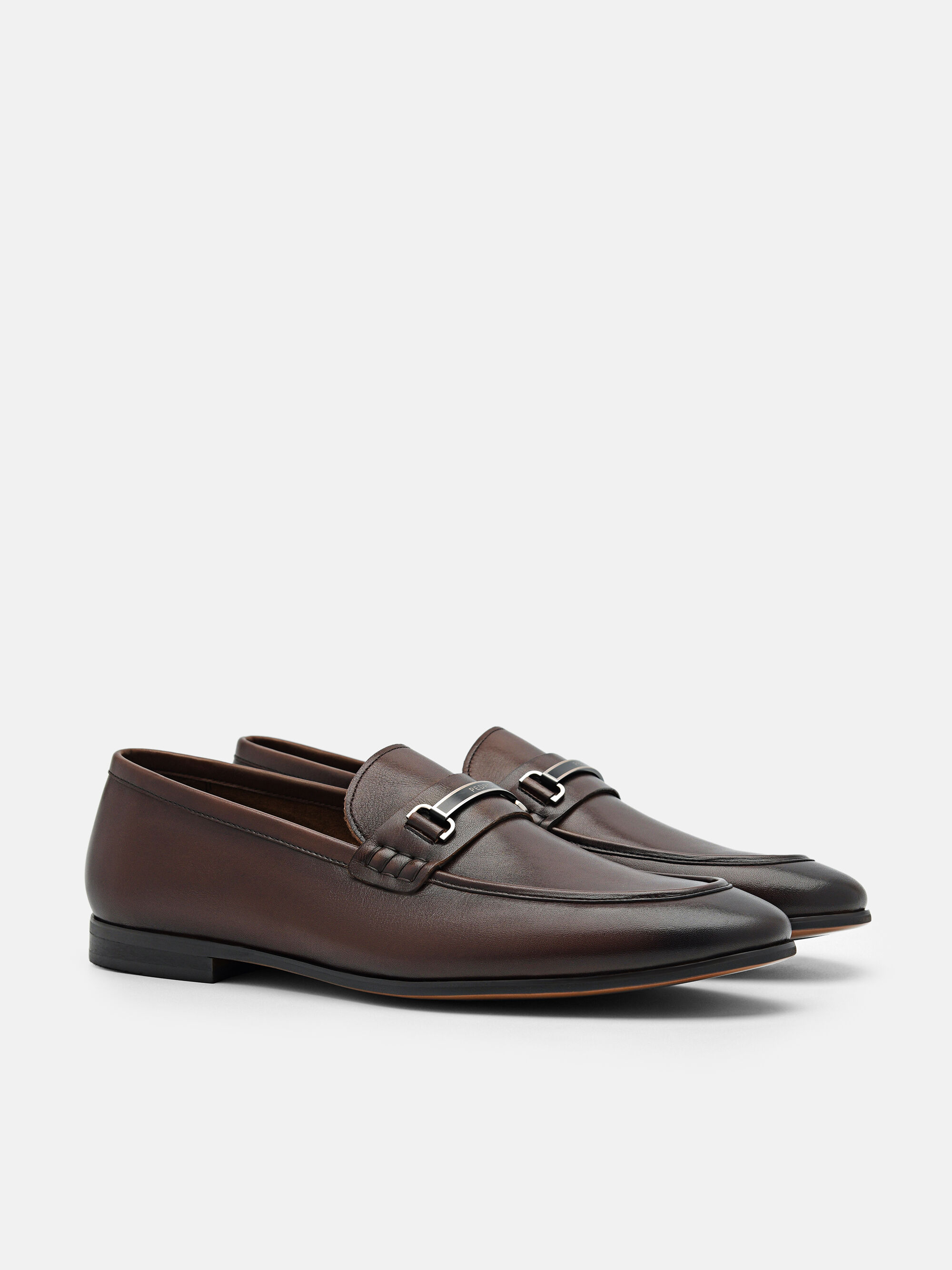 Steven Leather Loafers, Brown