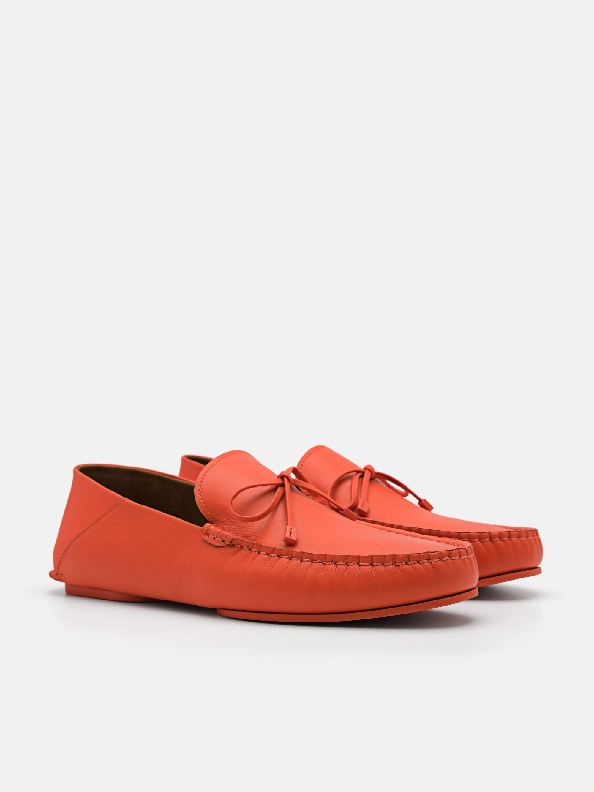 Leto Leather Driving Shoes, Orange