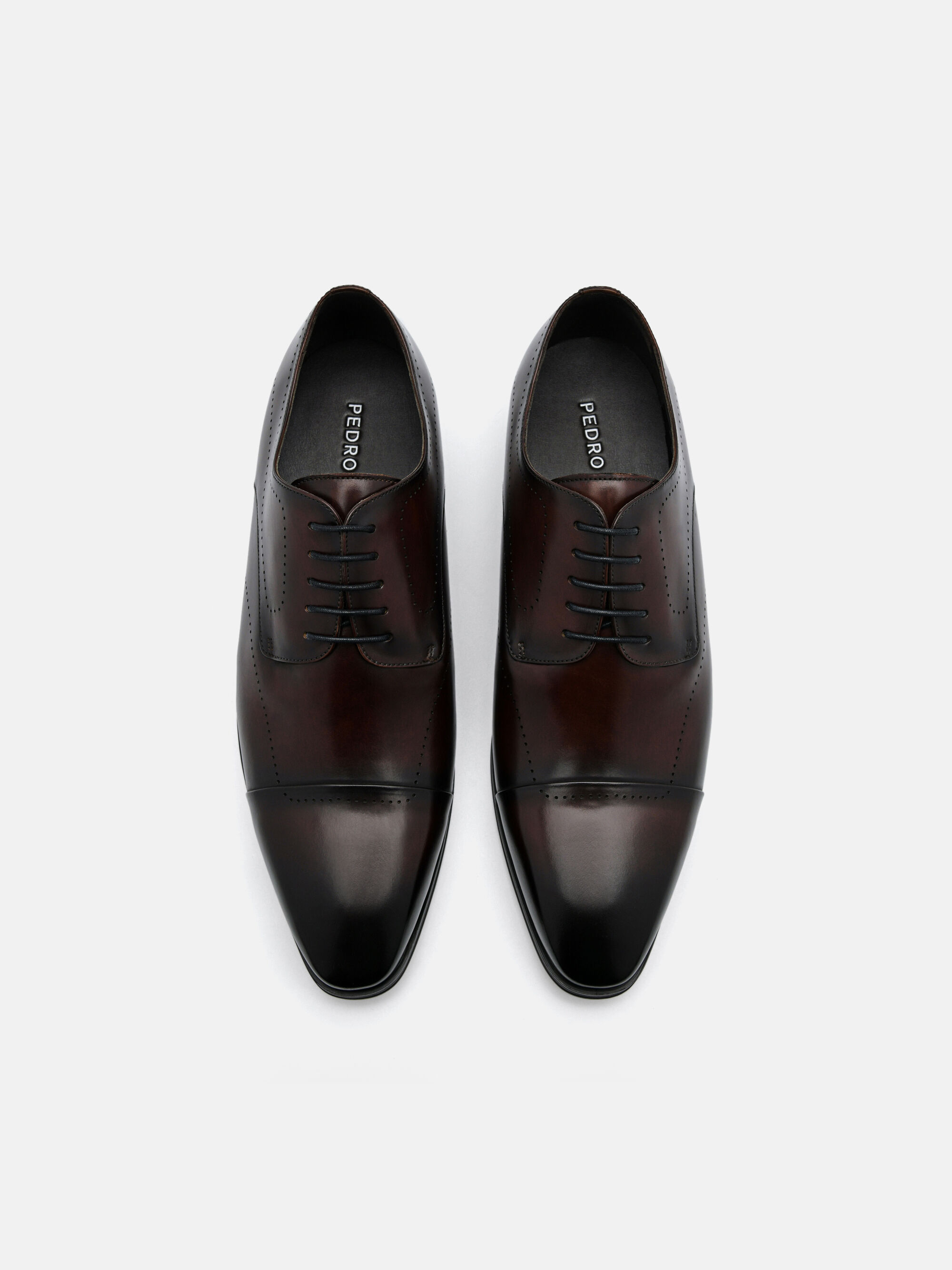 Leather Brogue Derby Shoes, Dark Brown