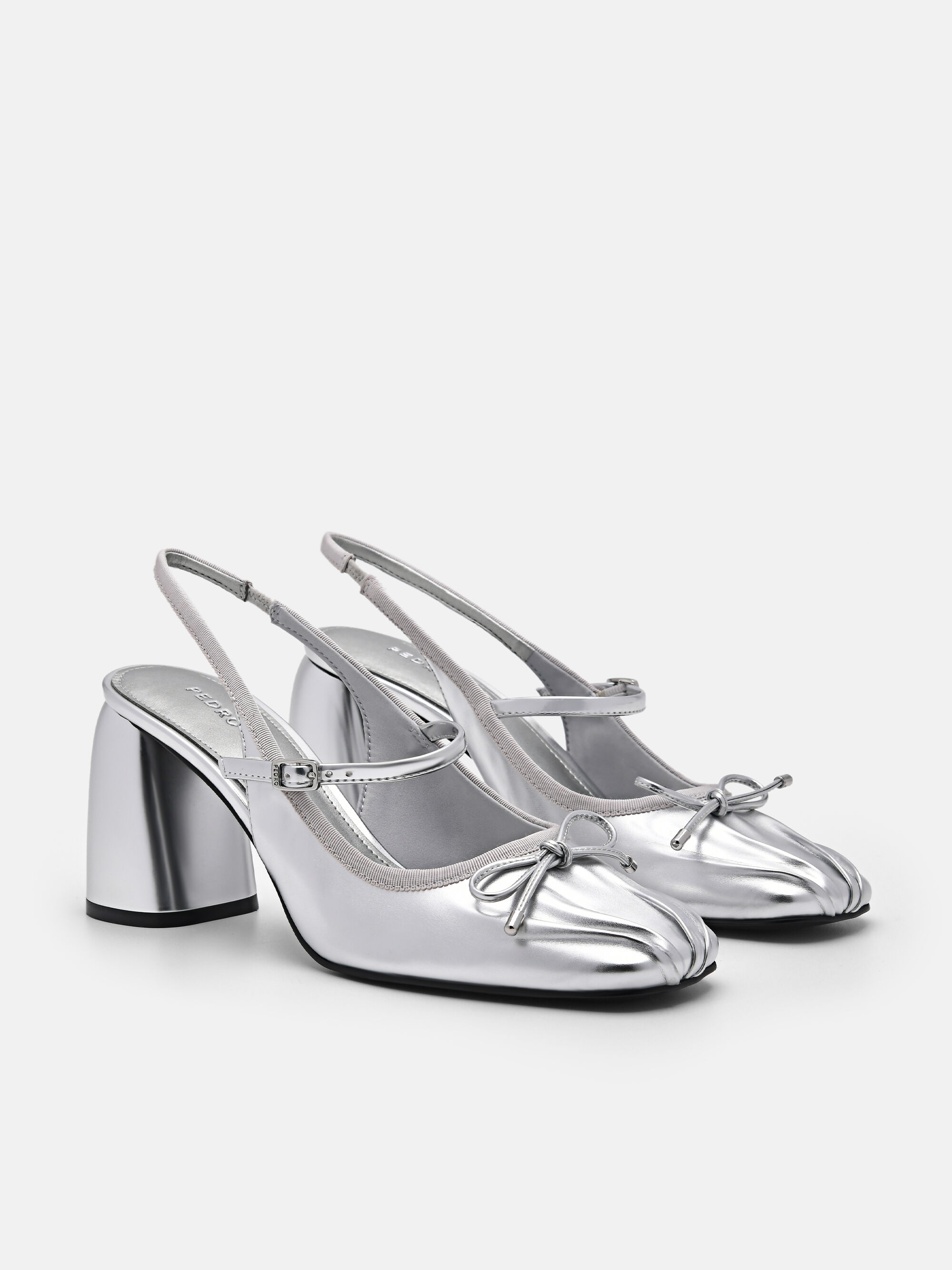 Linea Slingback Pumps, Silver