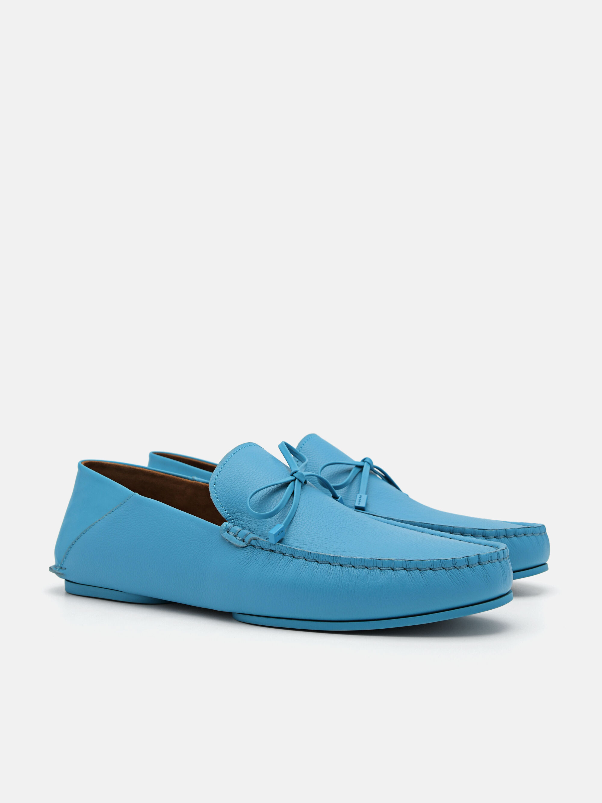 Leto Leather Driving Shoes, Cyan