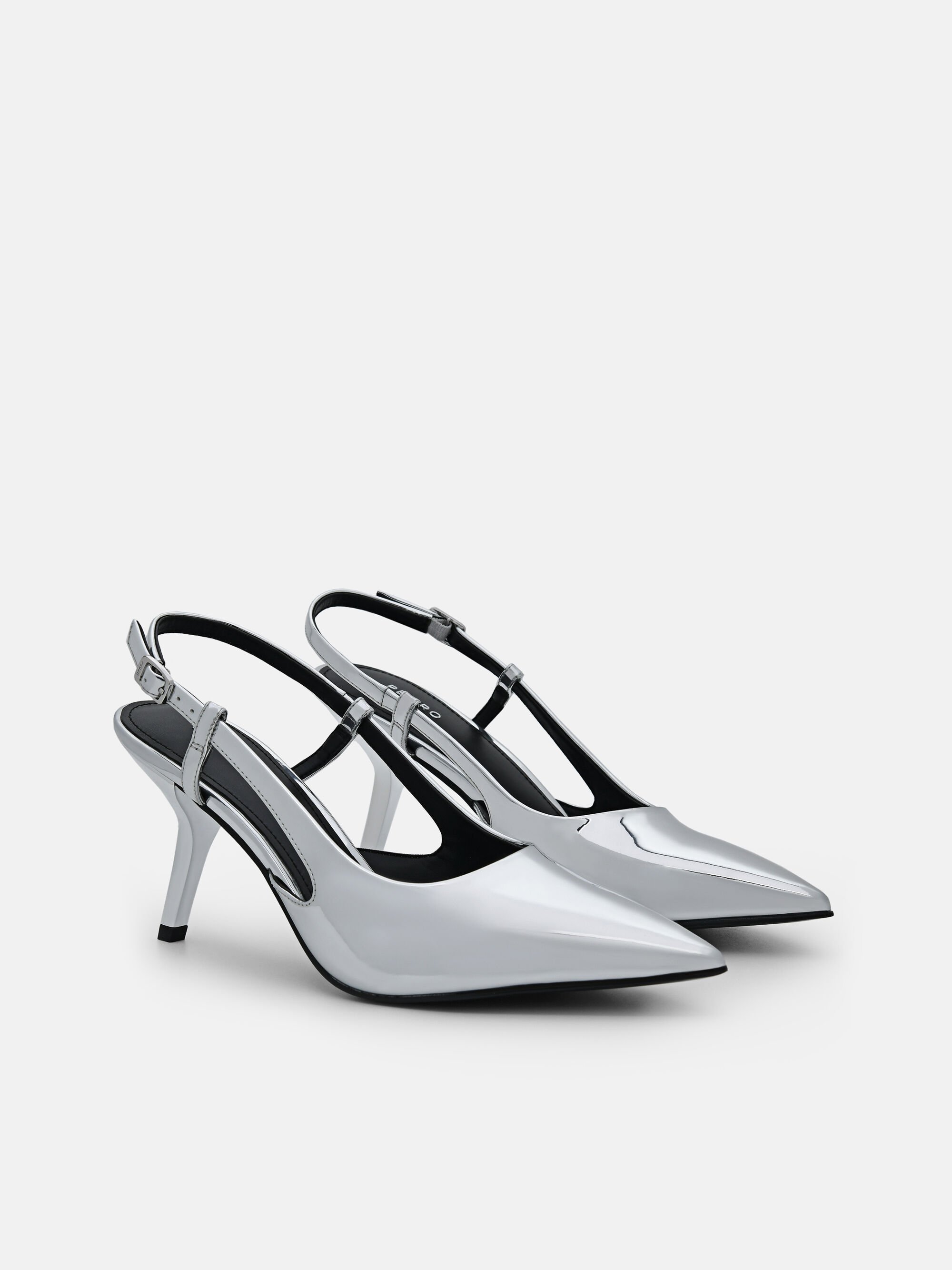 Morraine Slingback Pumps, Silver