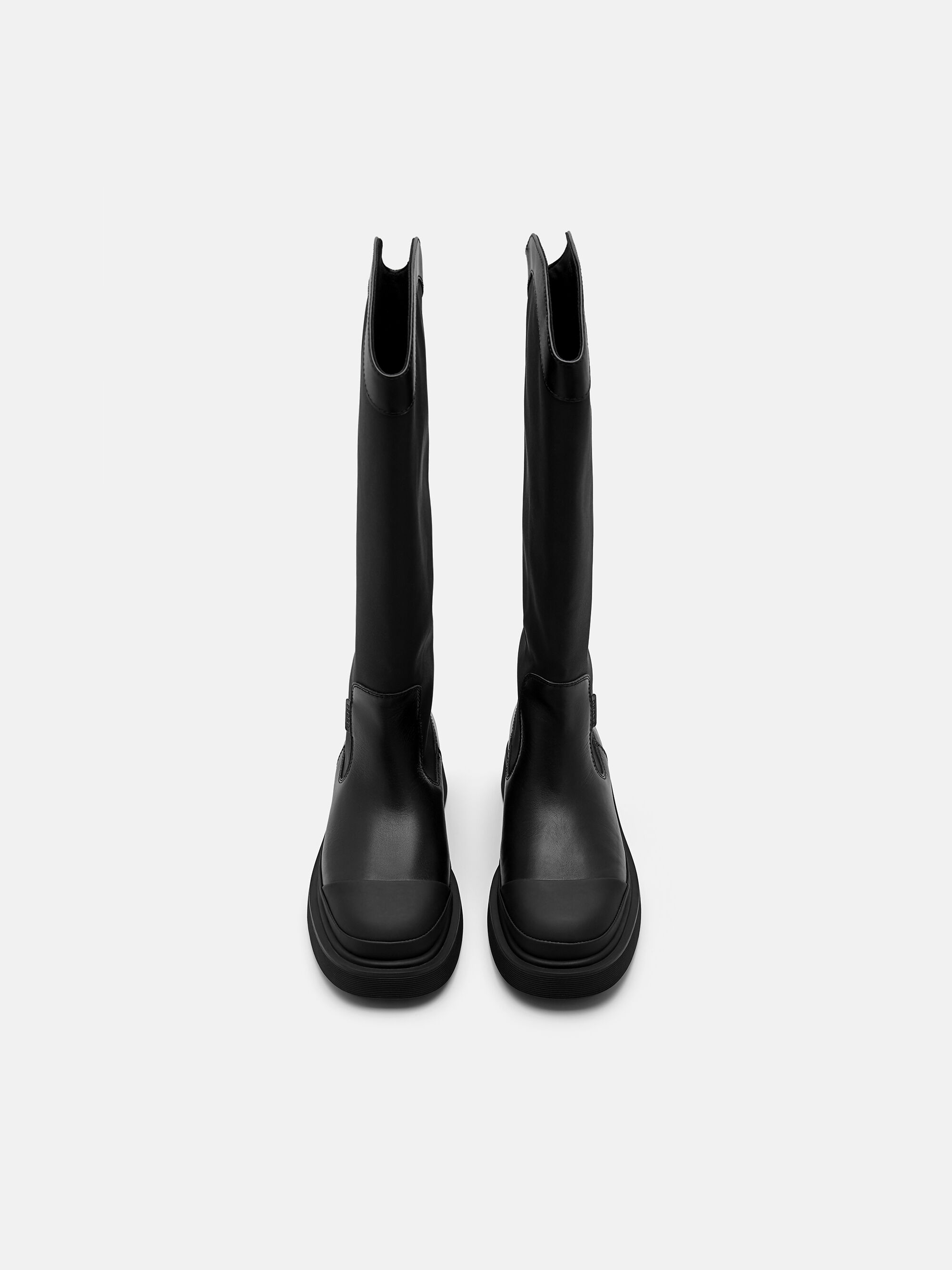 Terra Leather Knee Boots, Black