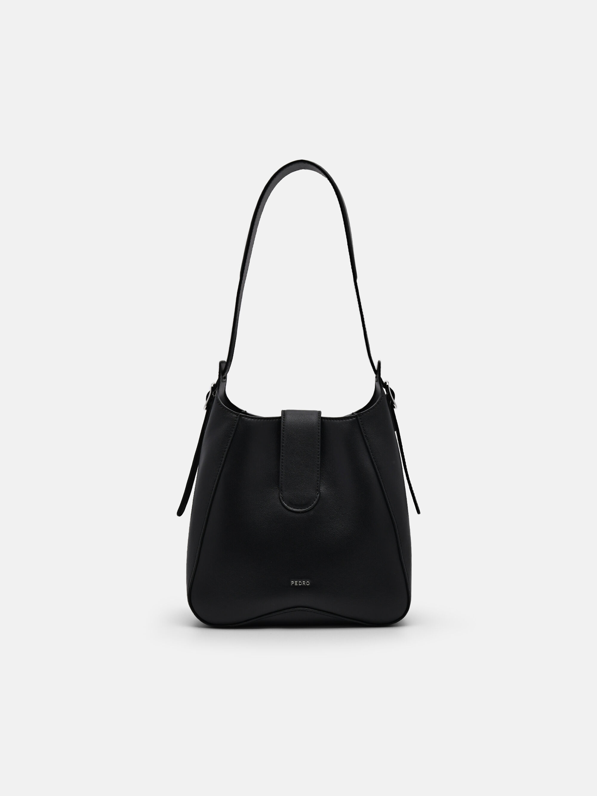 PEDRO Studio Rift Leather Hobo Bag, Black