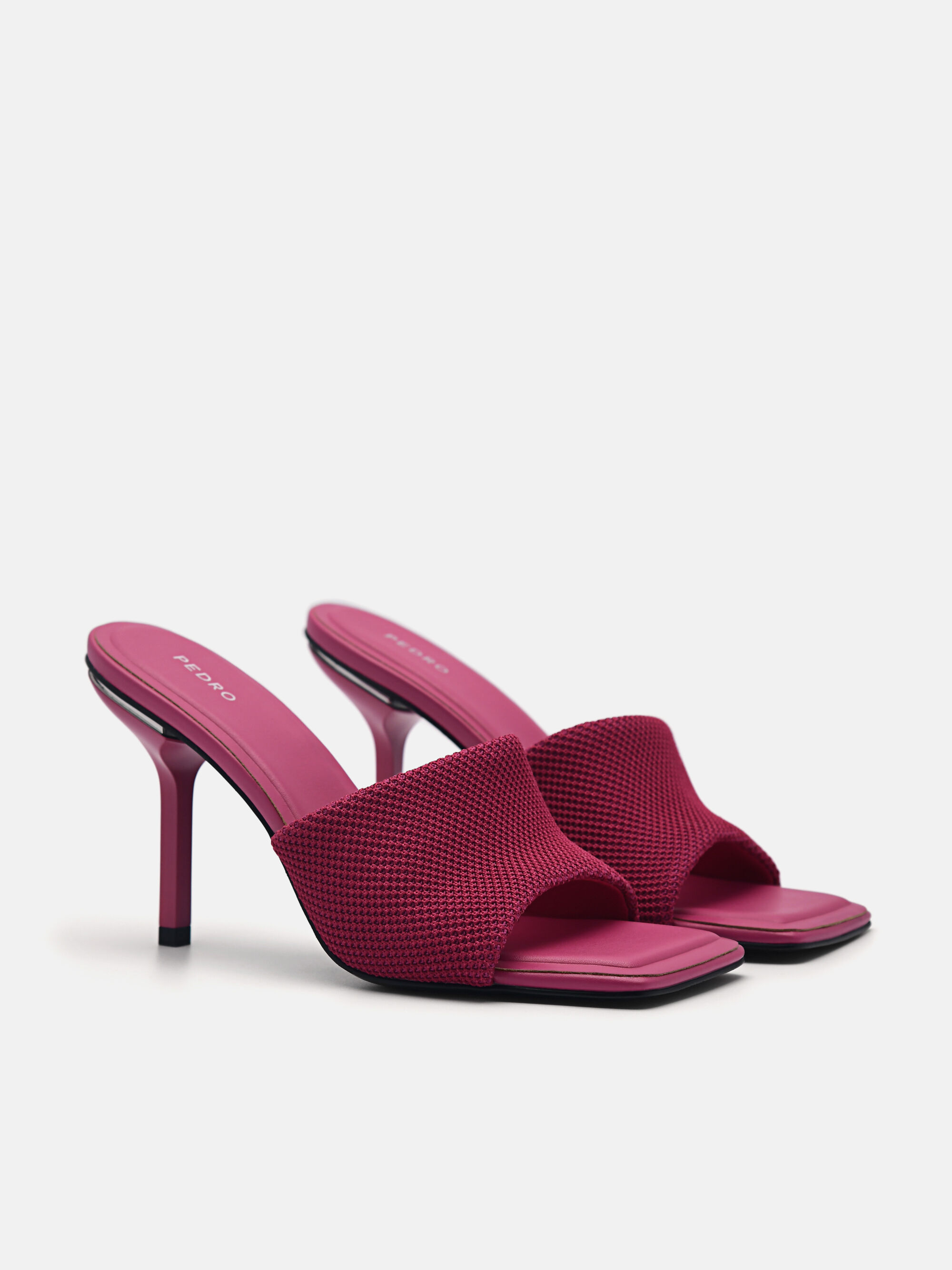 Maria Fabric Heel Sandals, Fuchsia