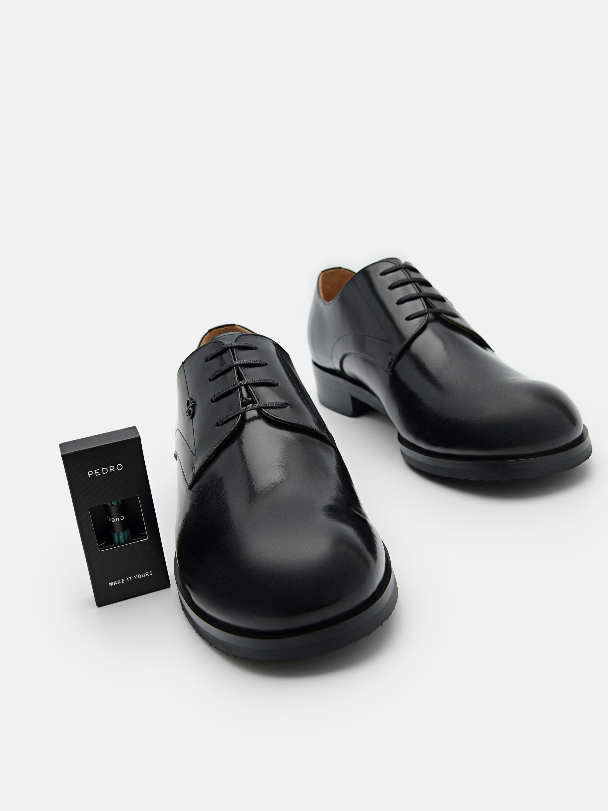 PEDRO Icon Leather Derby Shoes, Black