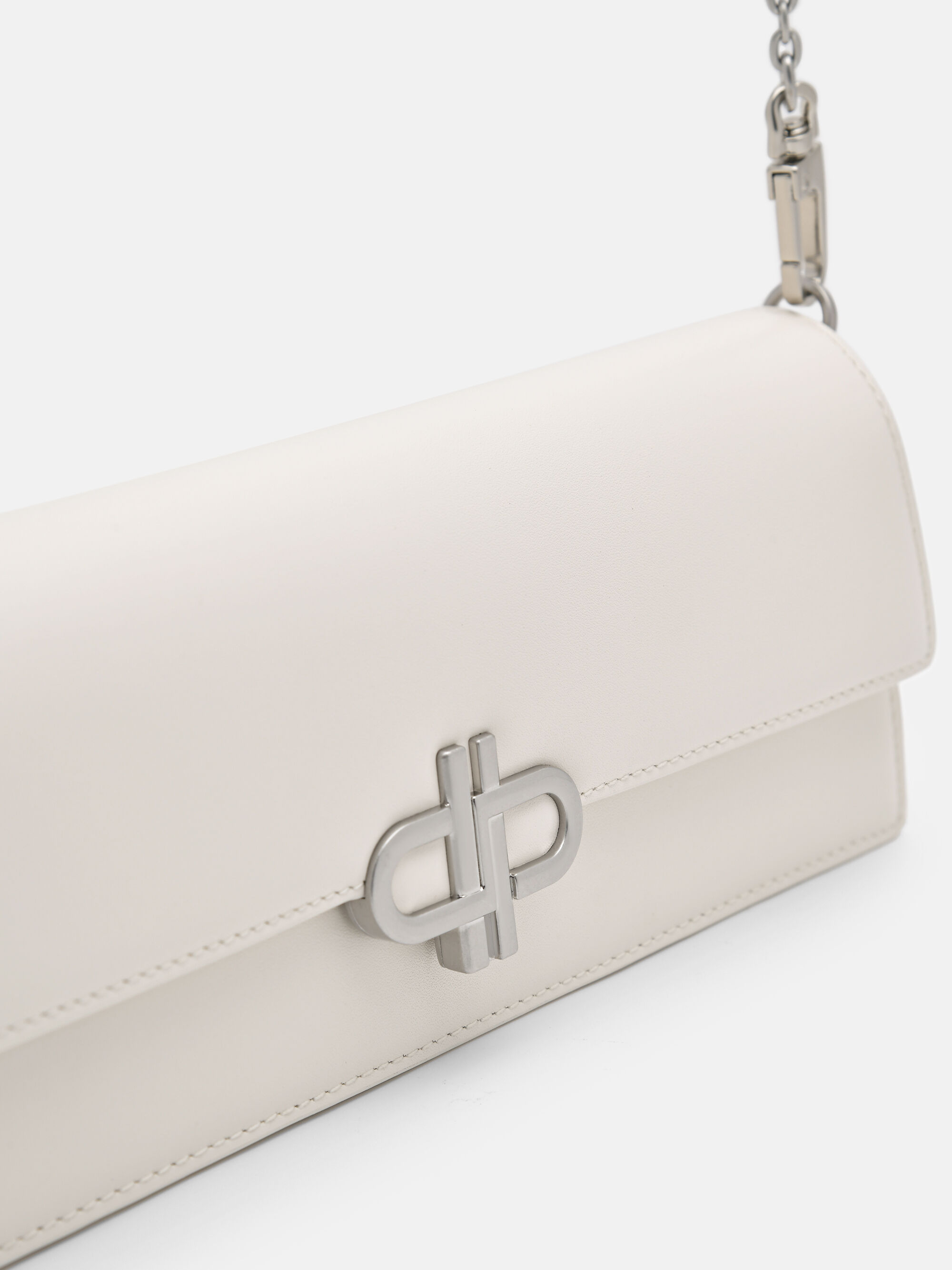 PEDRO Icon Leather Clutch Bag, Chalk