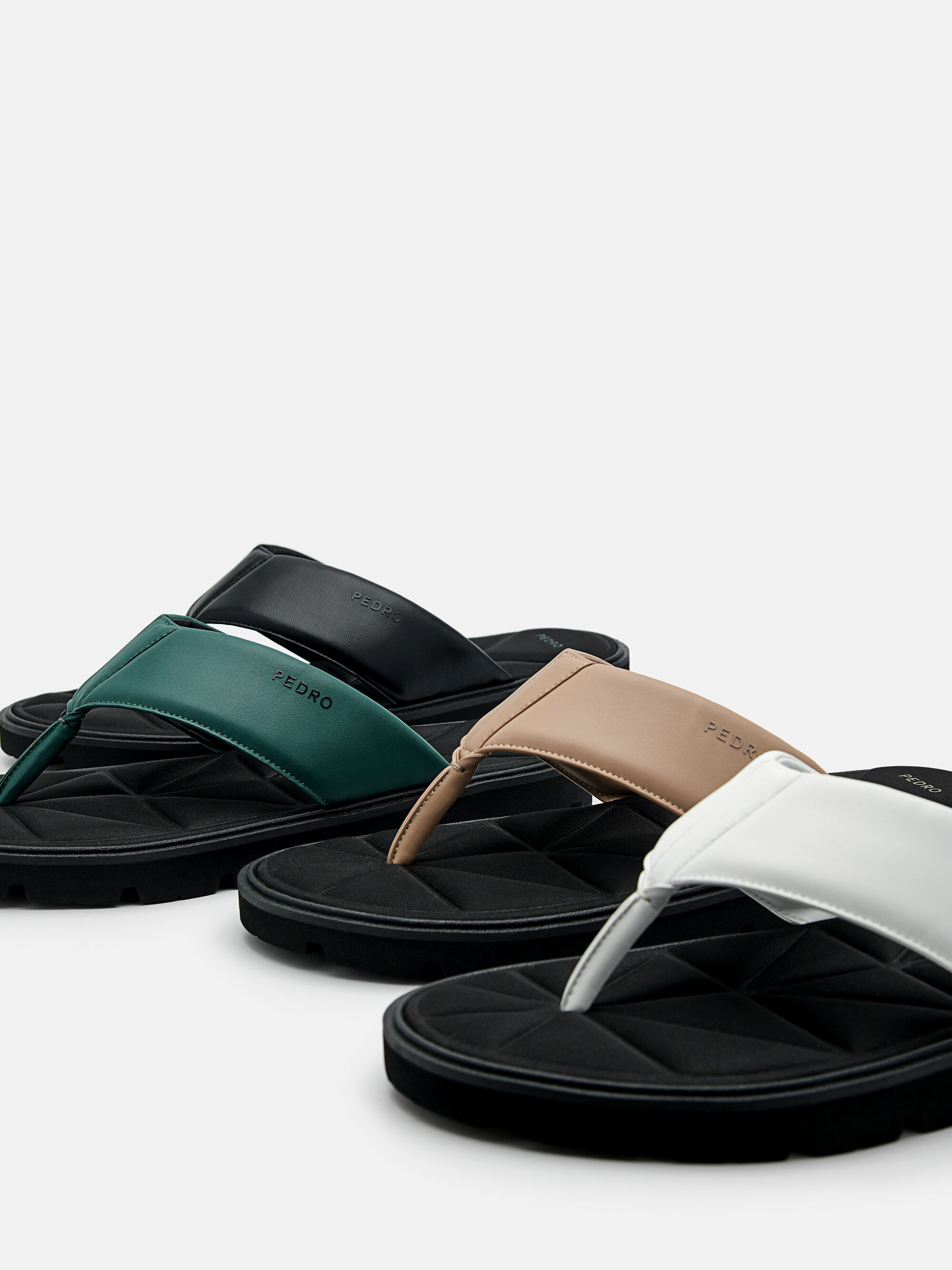 Thong Sandals in Pixel, Taupe