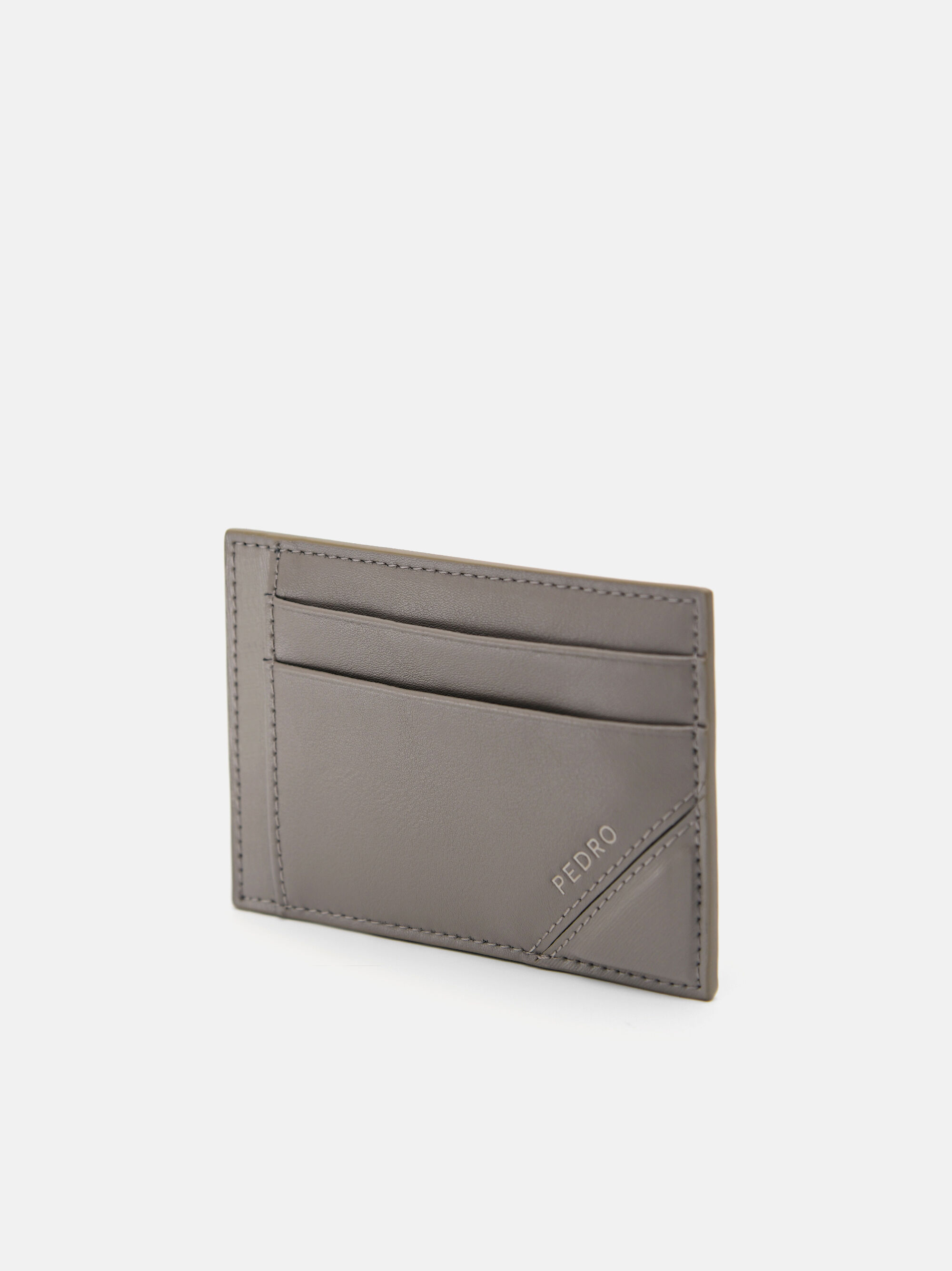 Leather Card Holder, Taupe