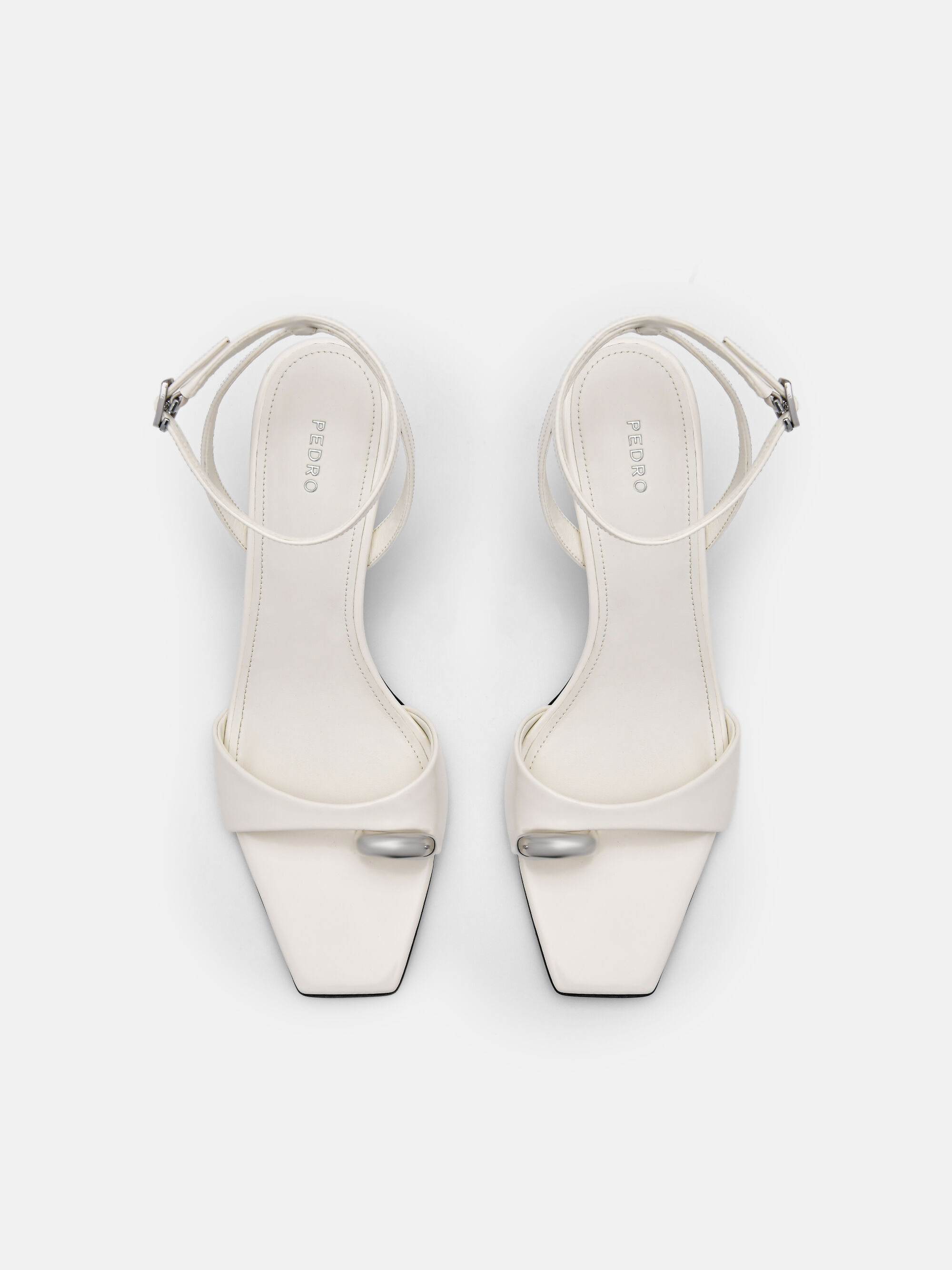 Lia Heel Sandals, Chalk