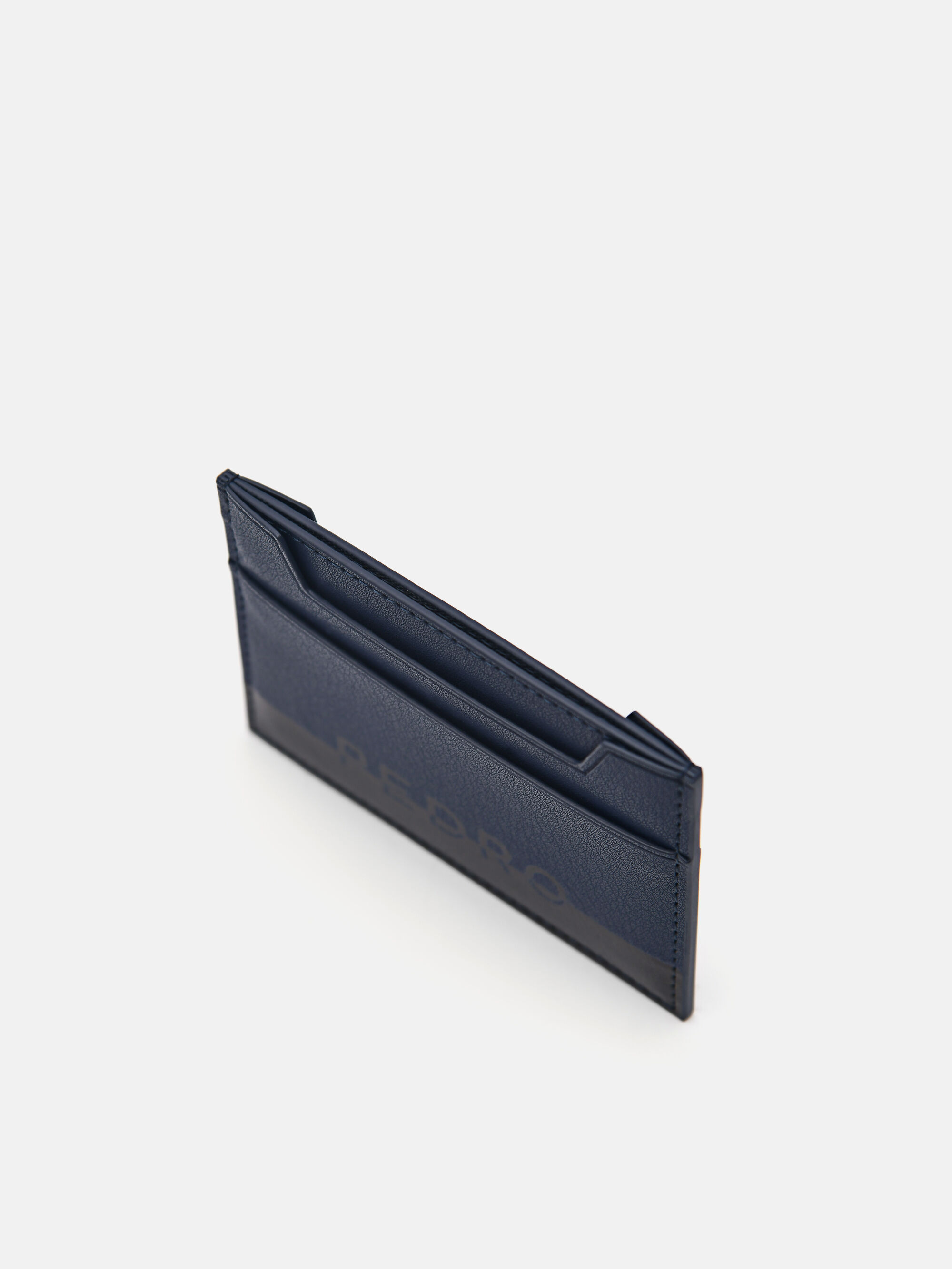 Leather Card Holder, Navy