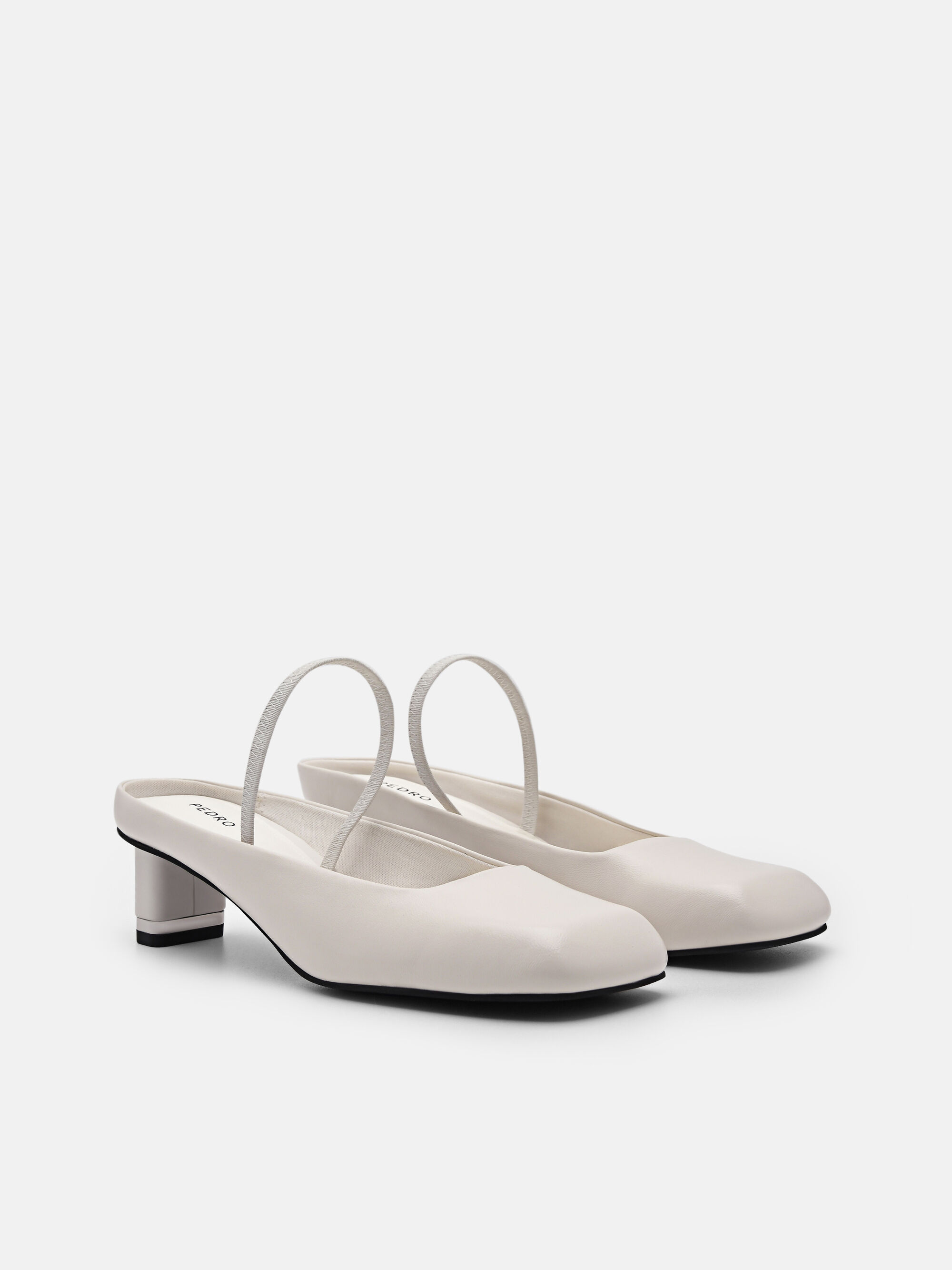 Maia Leather Slingback Pumps, Chalk