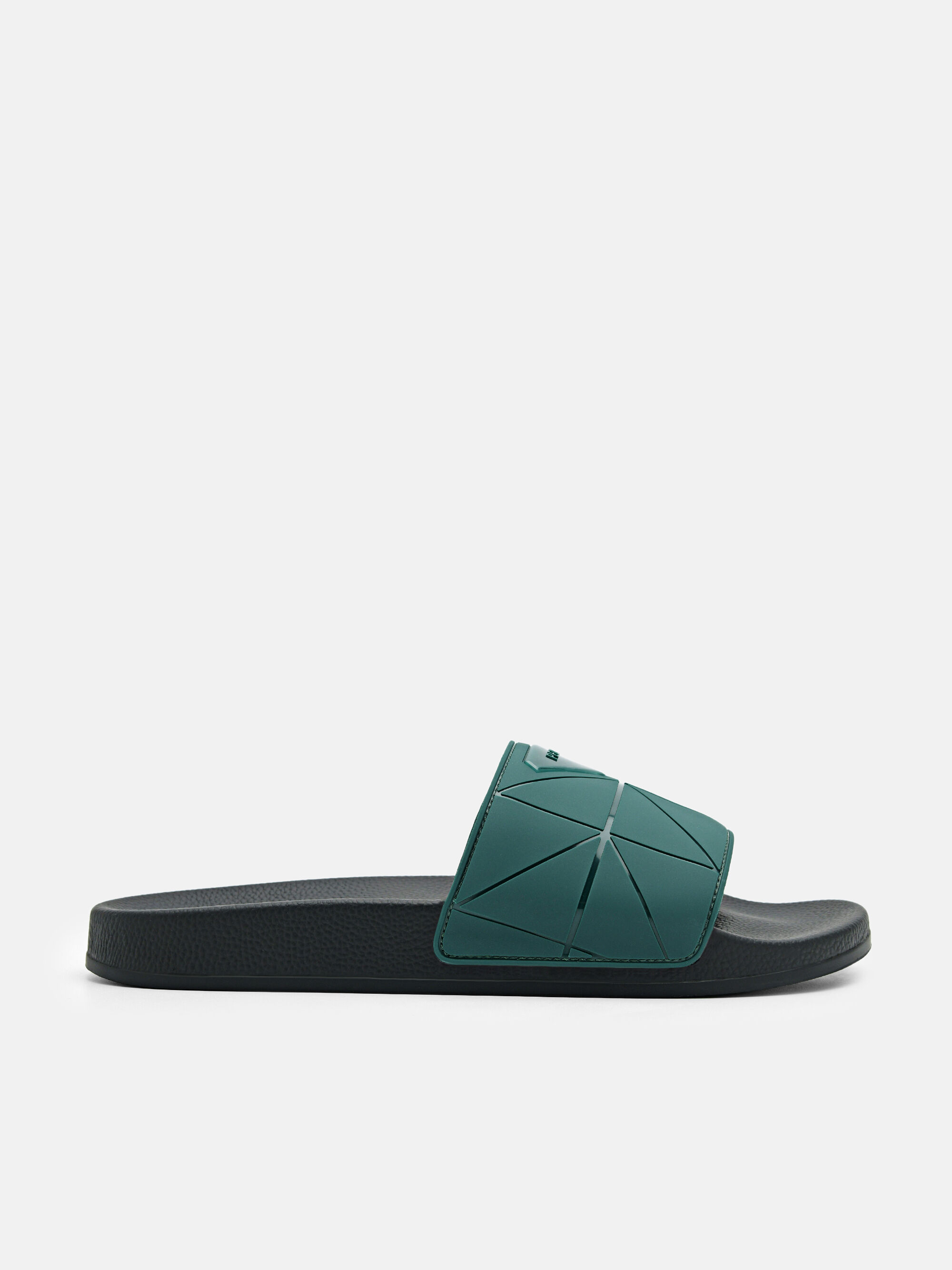 Slide Sandals in Pixel, Dark Green