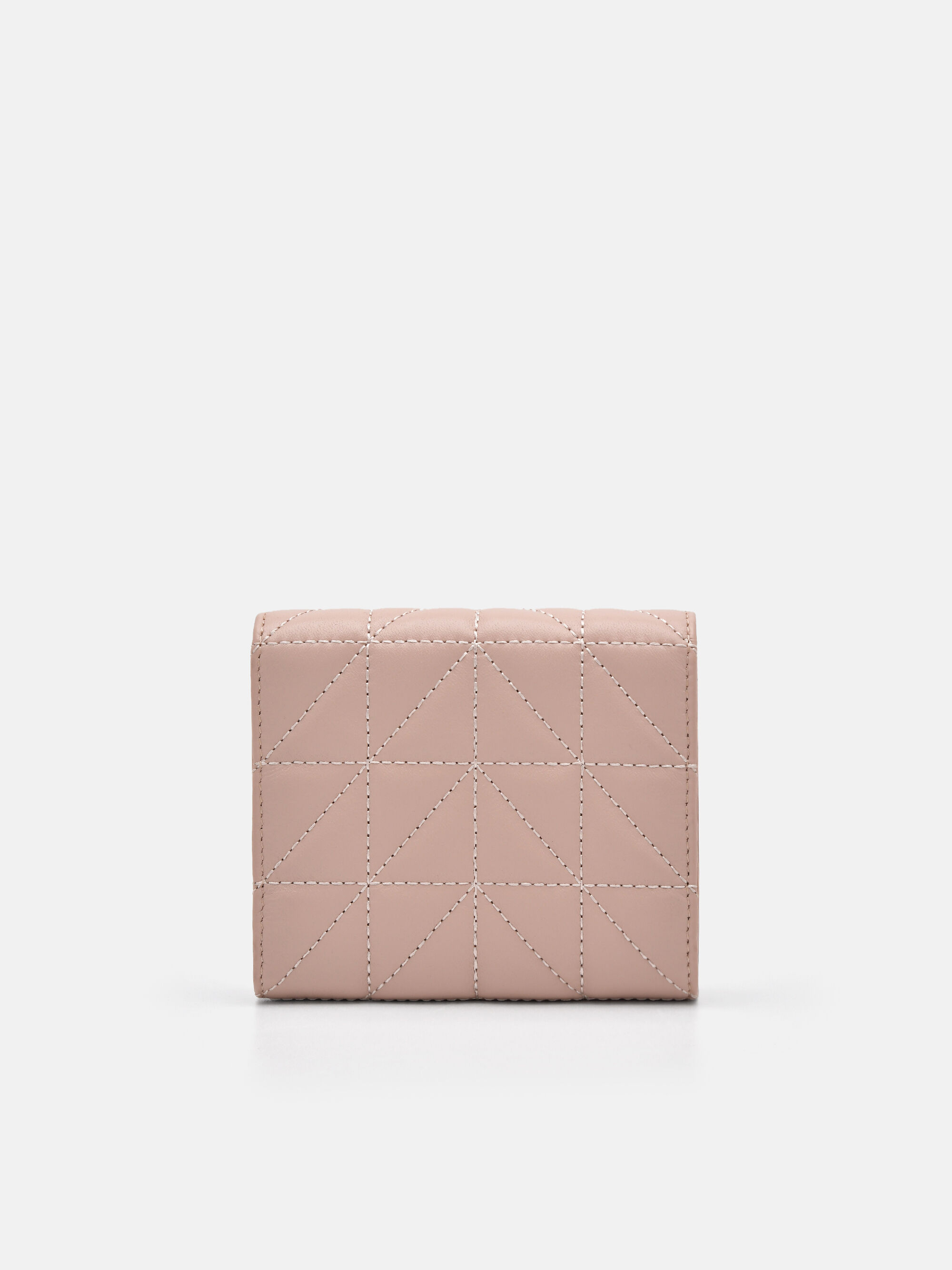 PEDRO Icon Leather Tri-Fold Wallet in Pixel, Nude