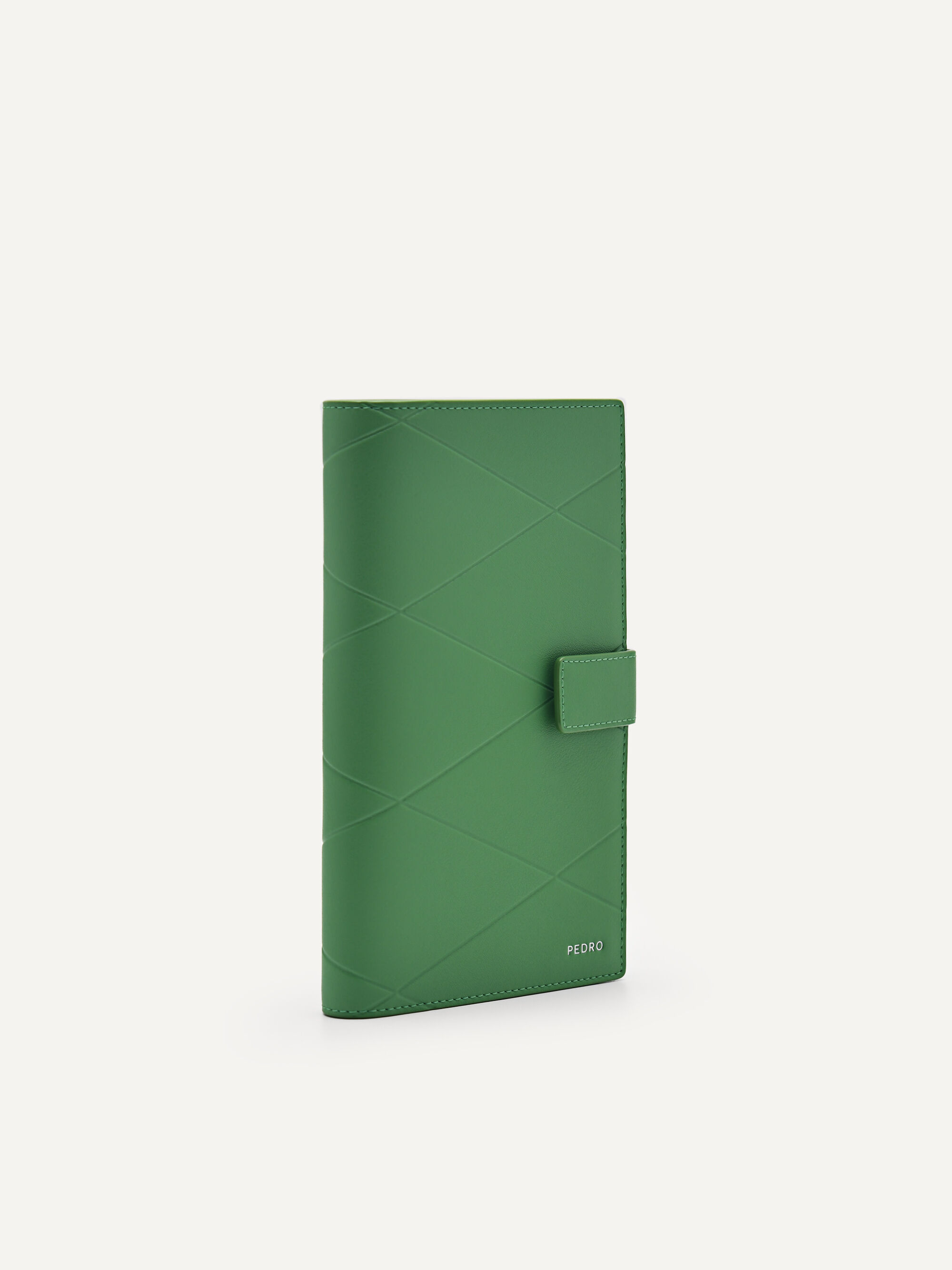 Leather Micro Bi-Fold Travel Organiser, Green