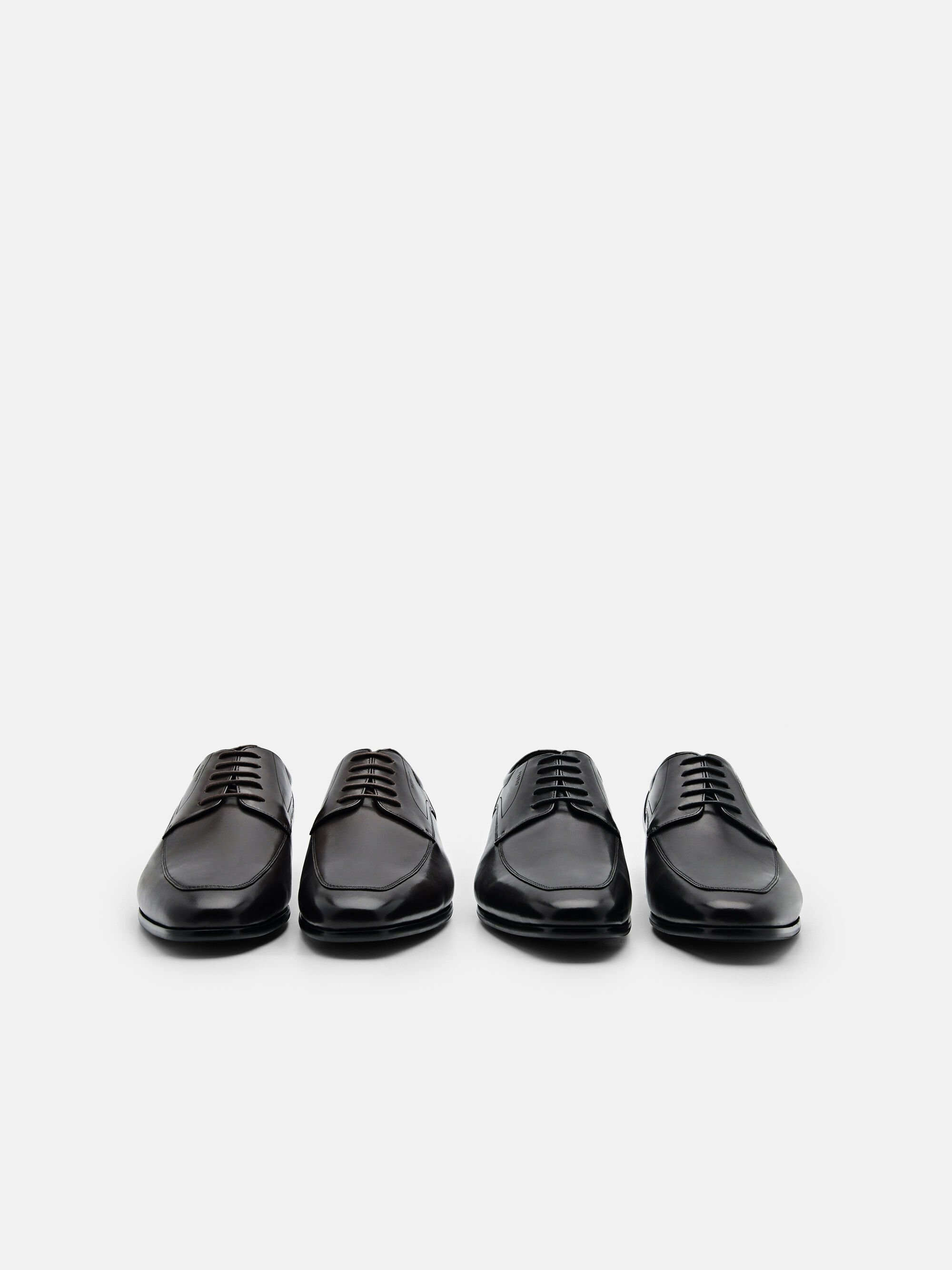 Leather Derby Shoes, Black