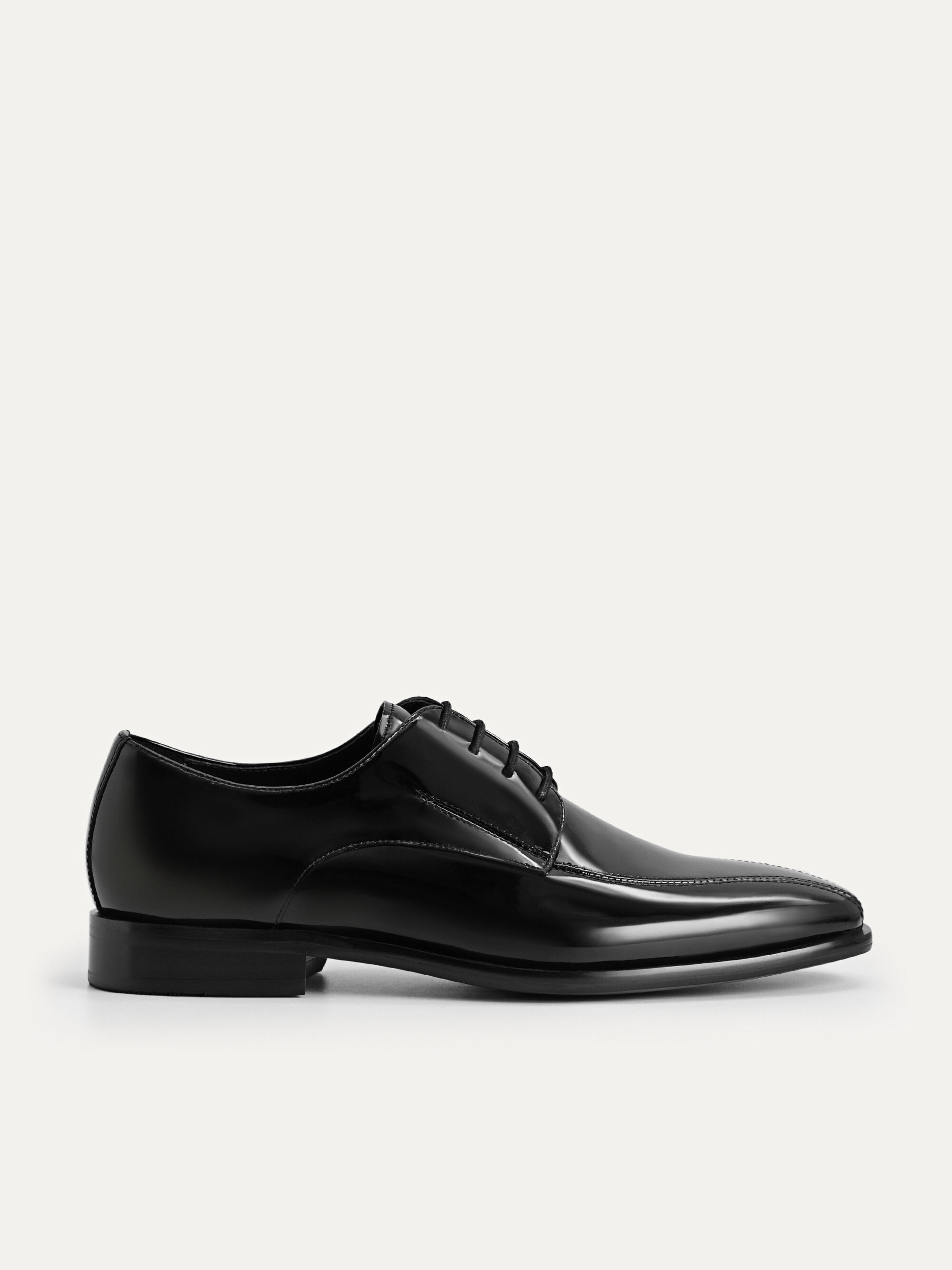 Black Leather Derby Shoes - PEDRO AU