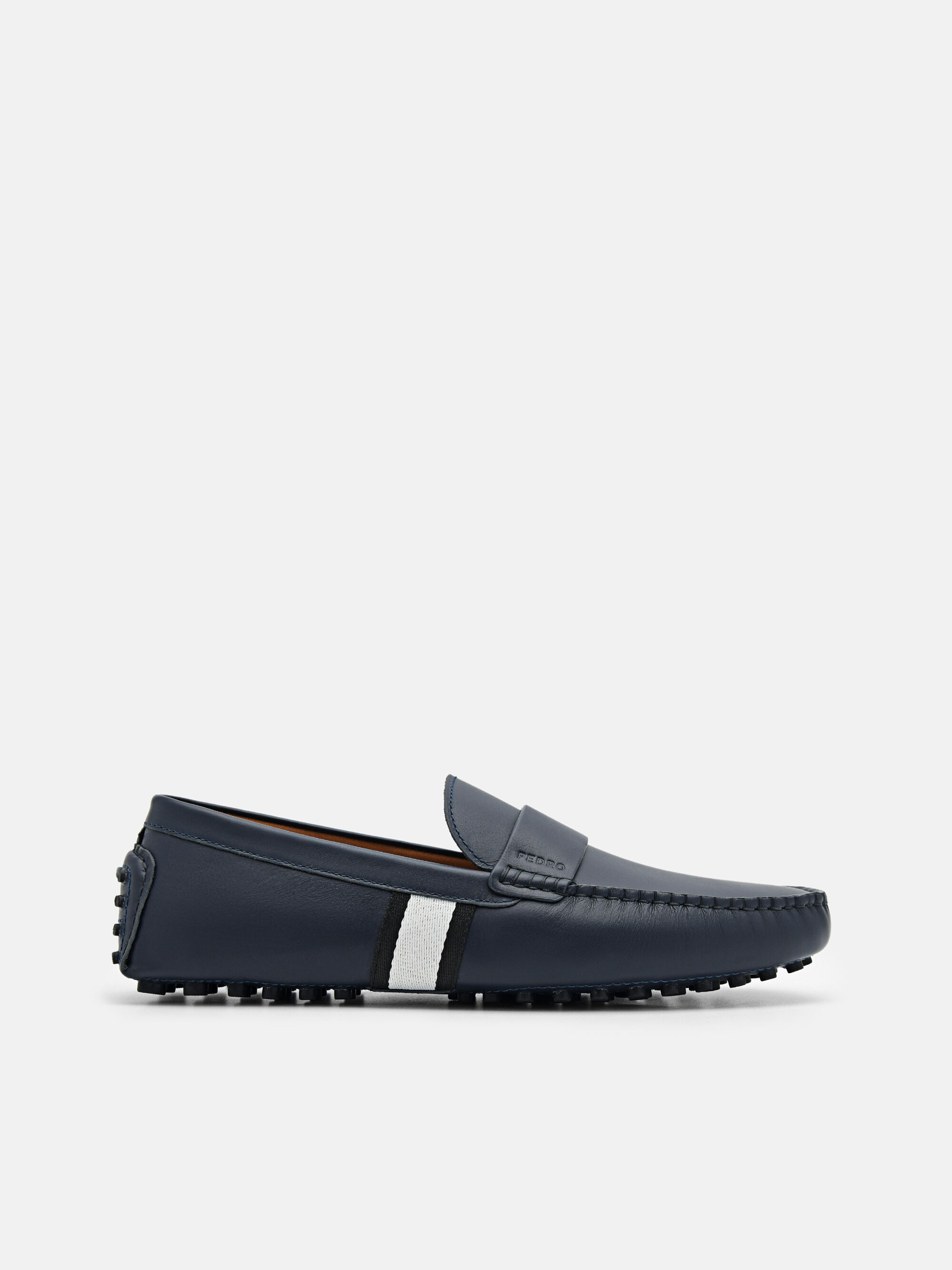 Leather Band Driving Shoes, Navy