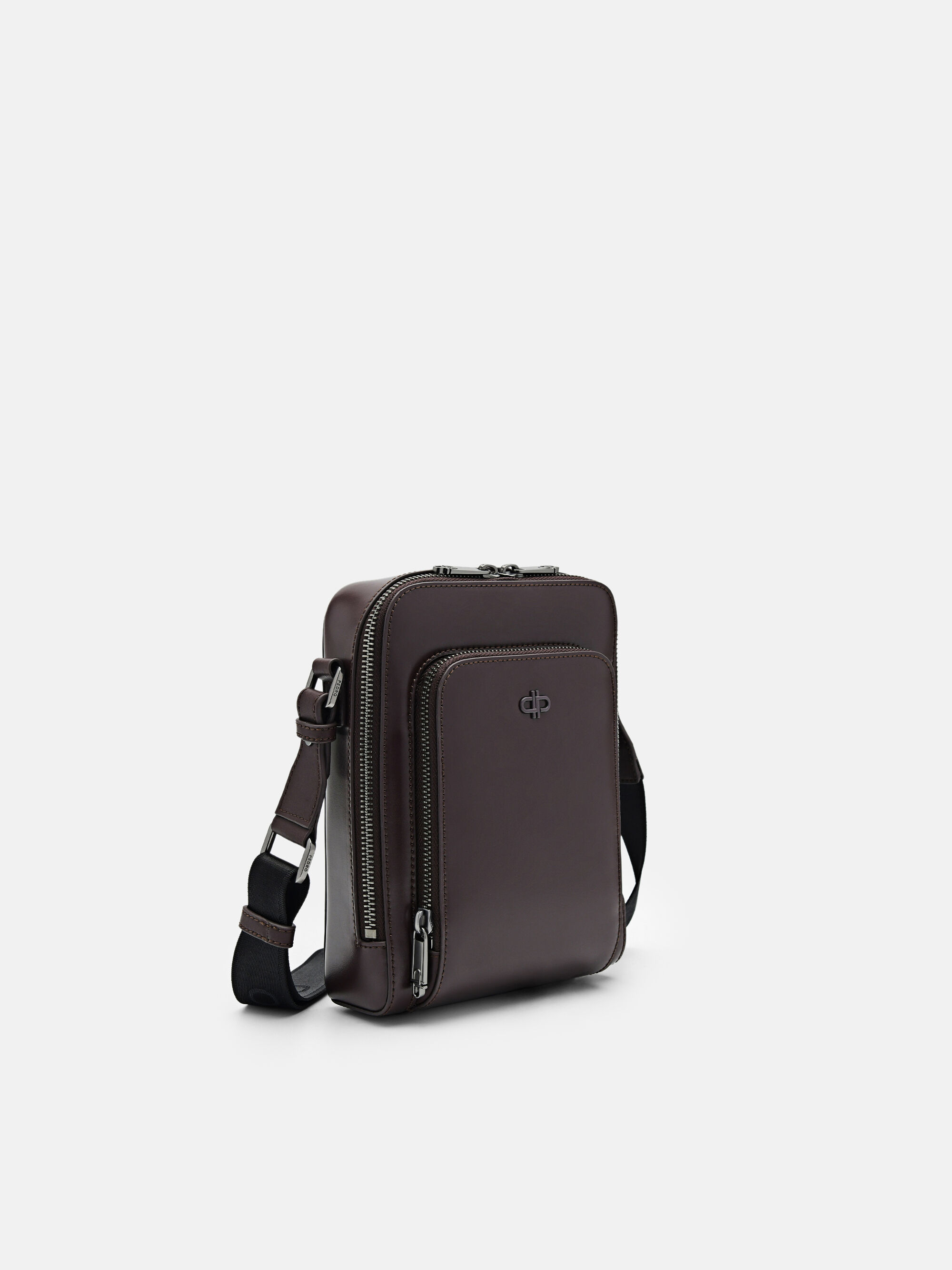 PEDRO Icon Leather Sling Bag, Dark Brown