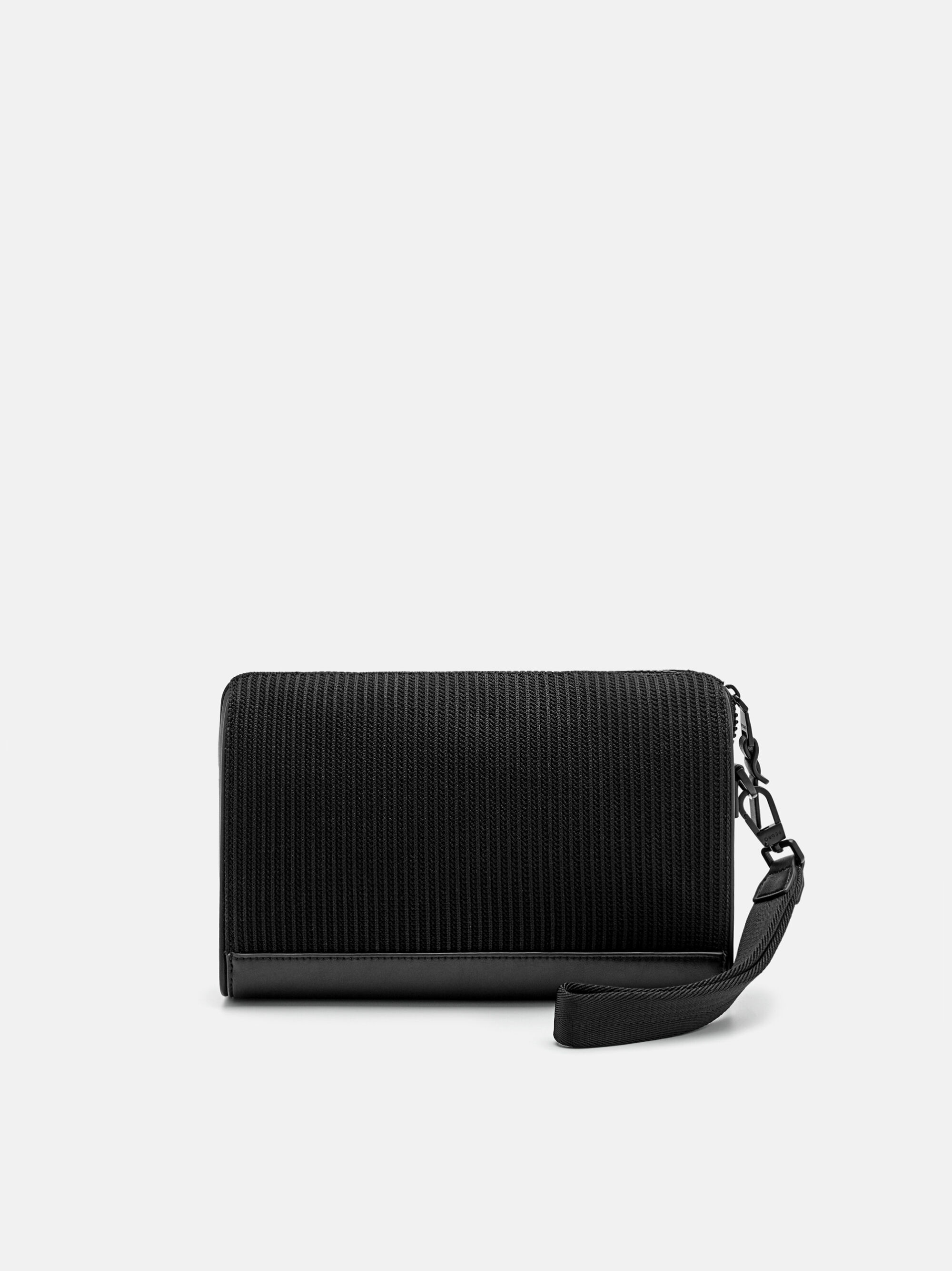 Tristan Fabric Clutch Bag, Black