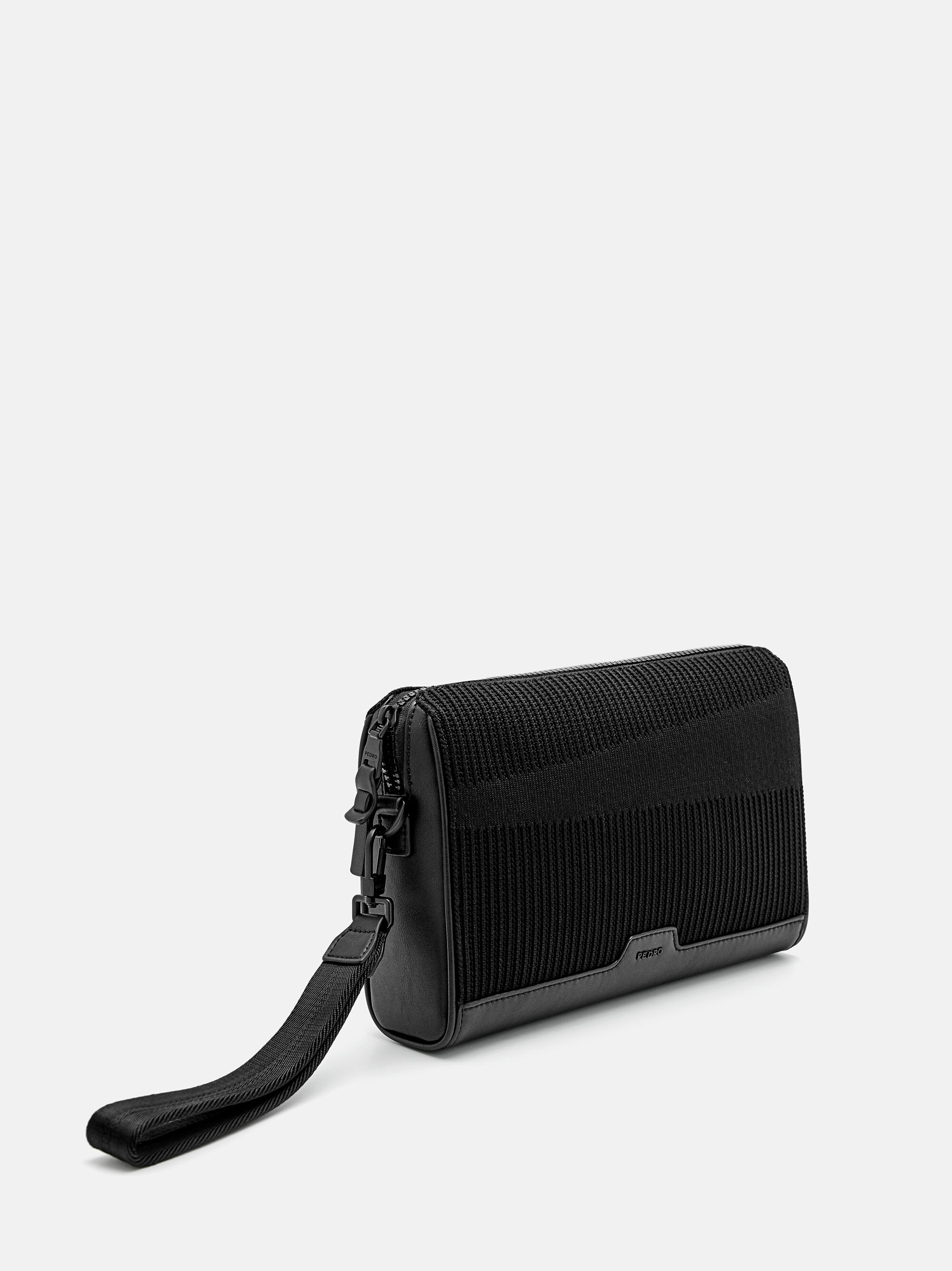 Tristan Fabric Clutch Bag, Black