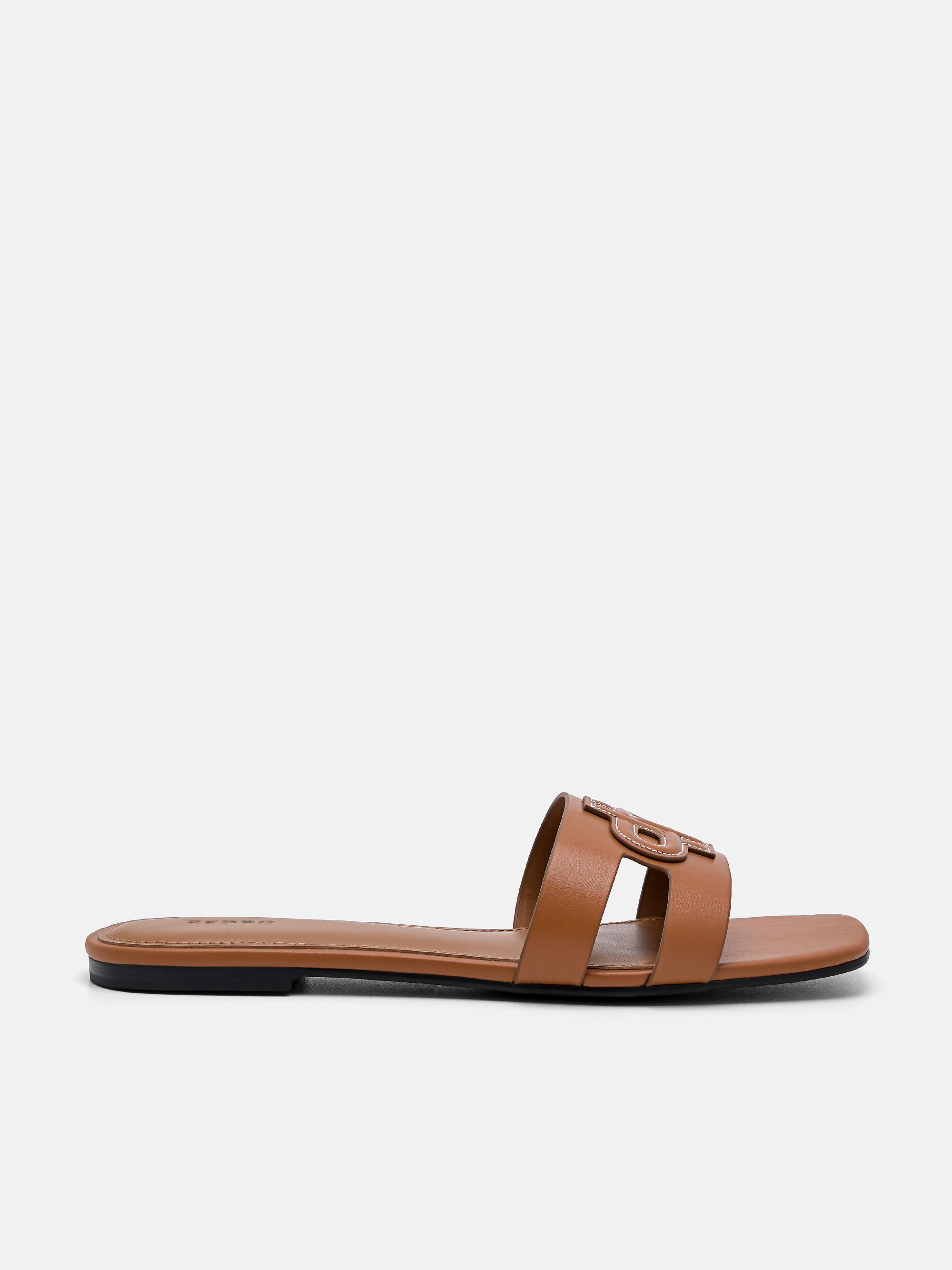 PEDRO Icon Leather Slip-On Sandals, Cognac