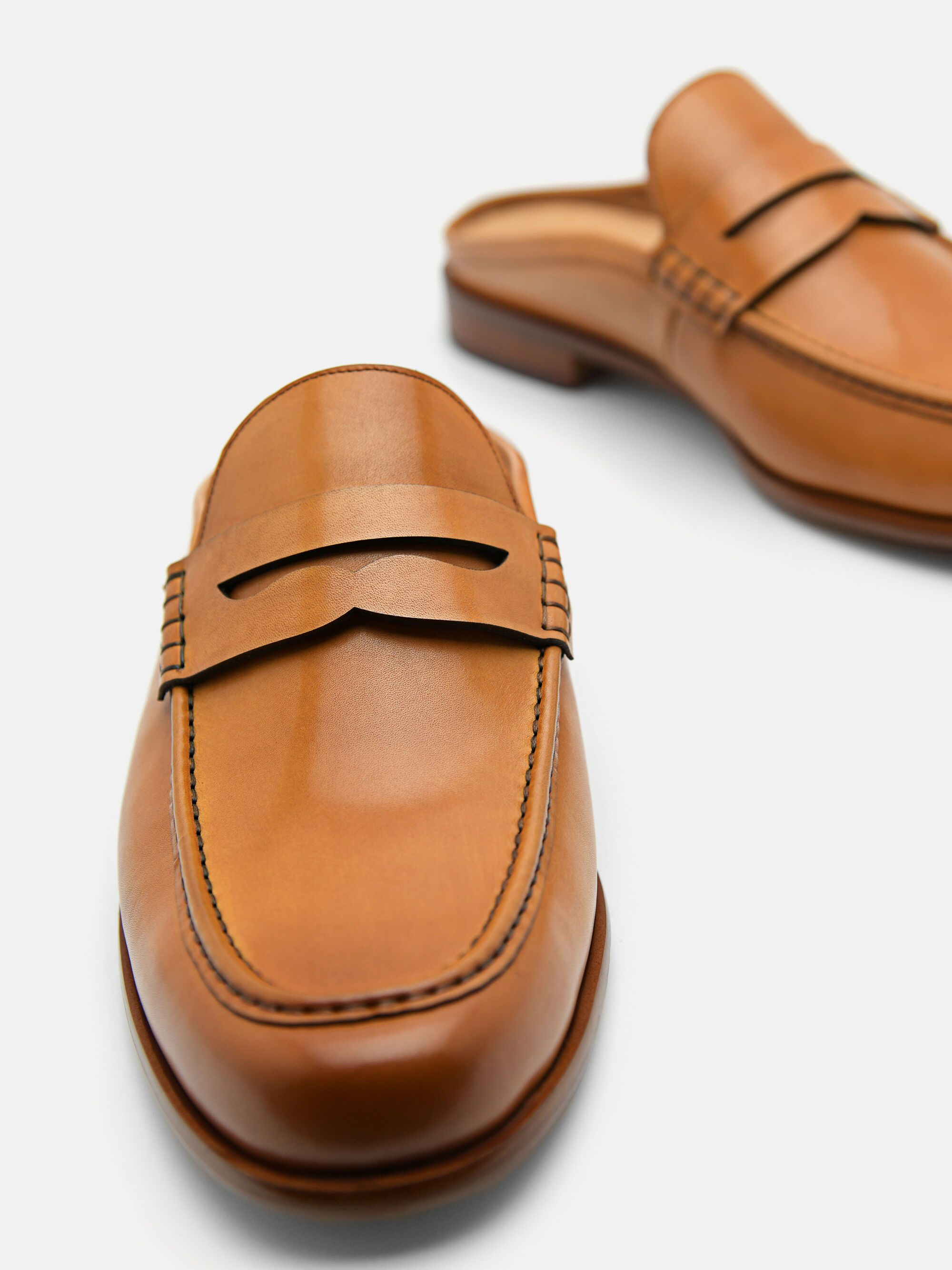 Blake Leather Slip-On Loafers, Camel