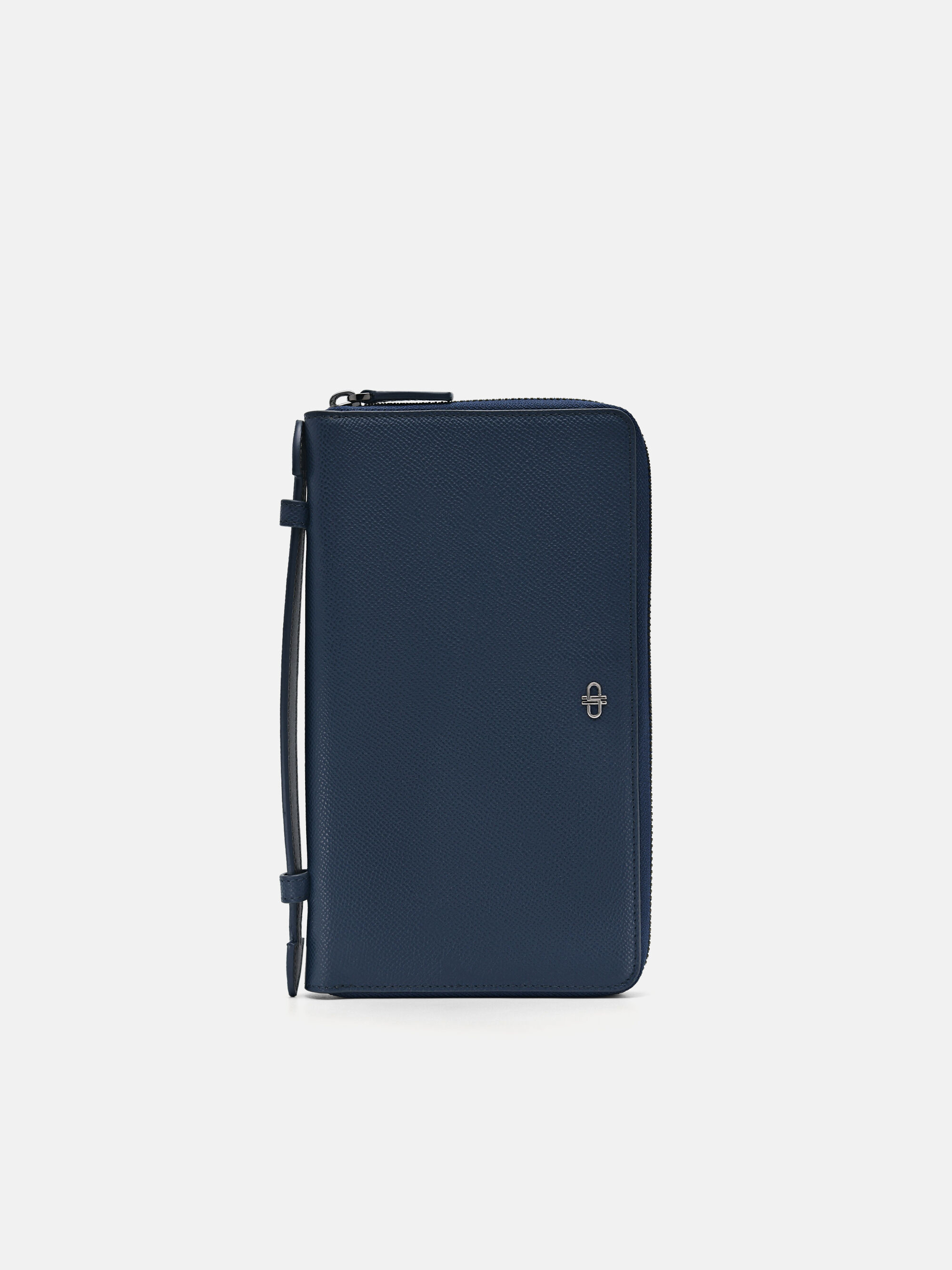 Leather Wallet Organiser, Navy