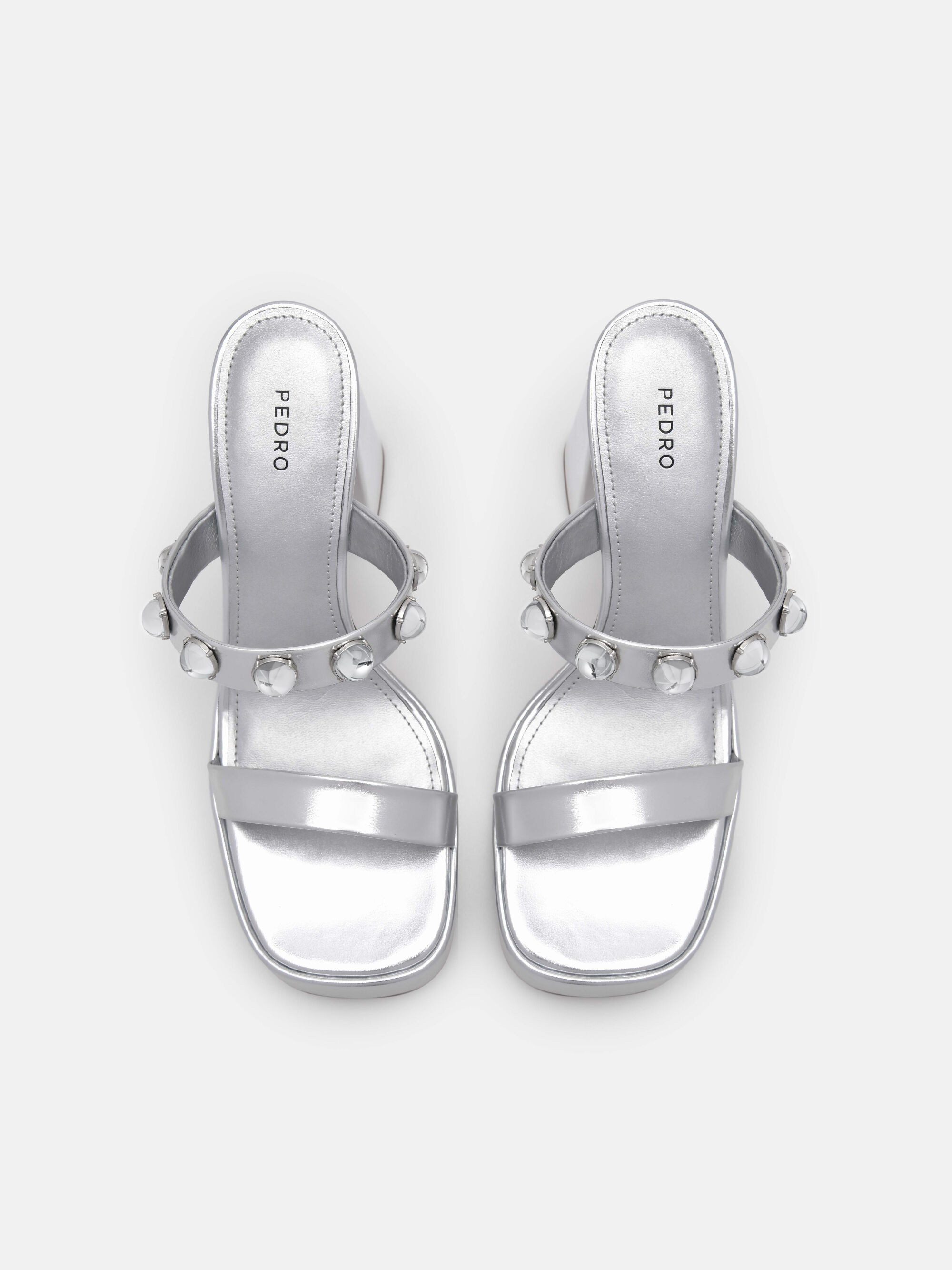 Luma Platform Heel Sandals, Silver