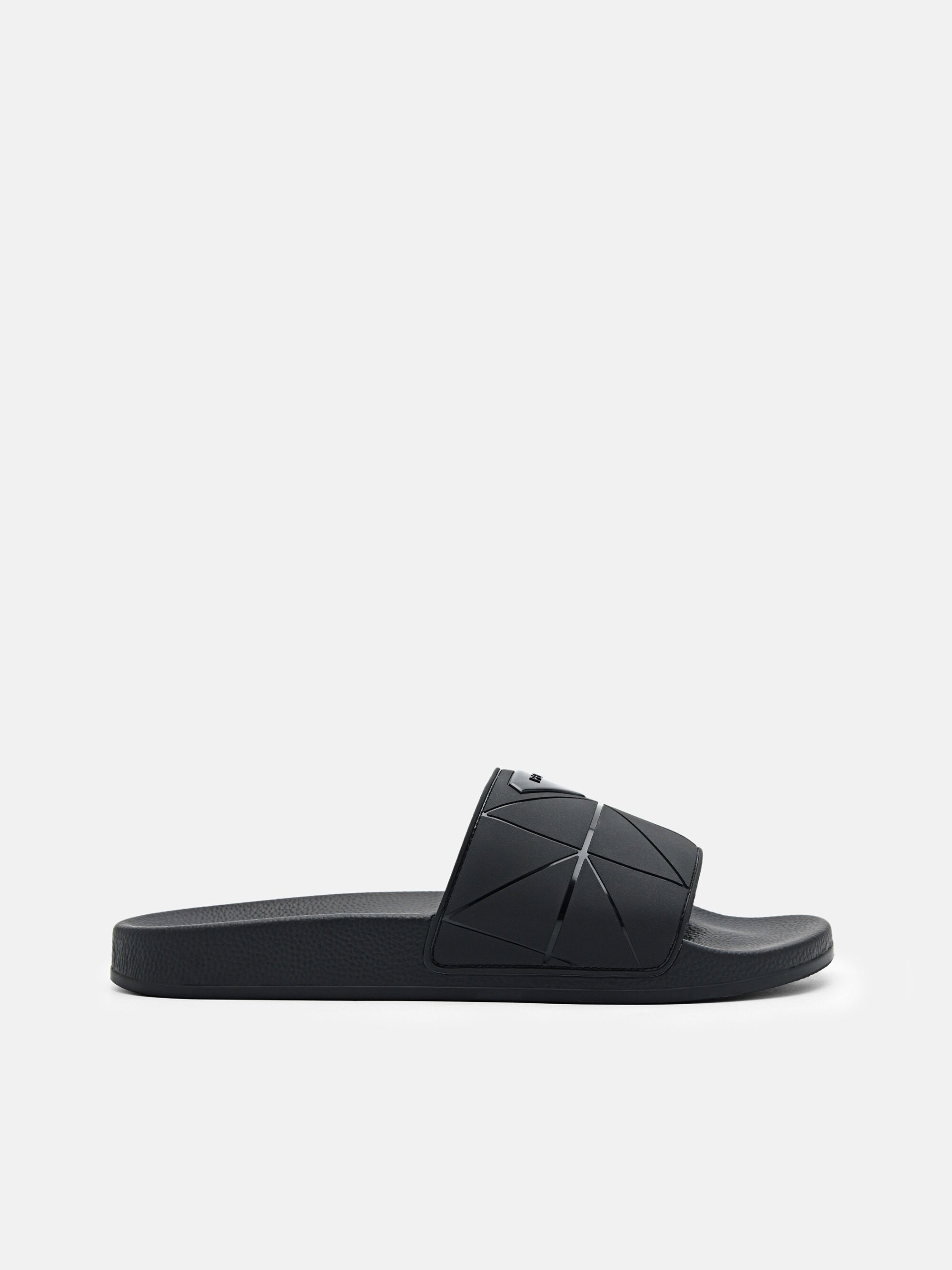 Slide Sandals in Pixel, Black