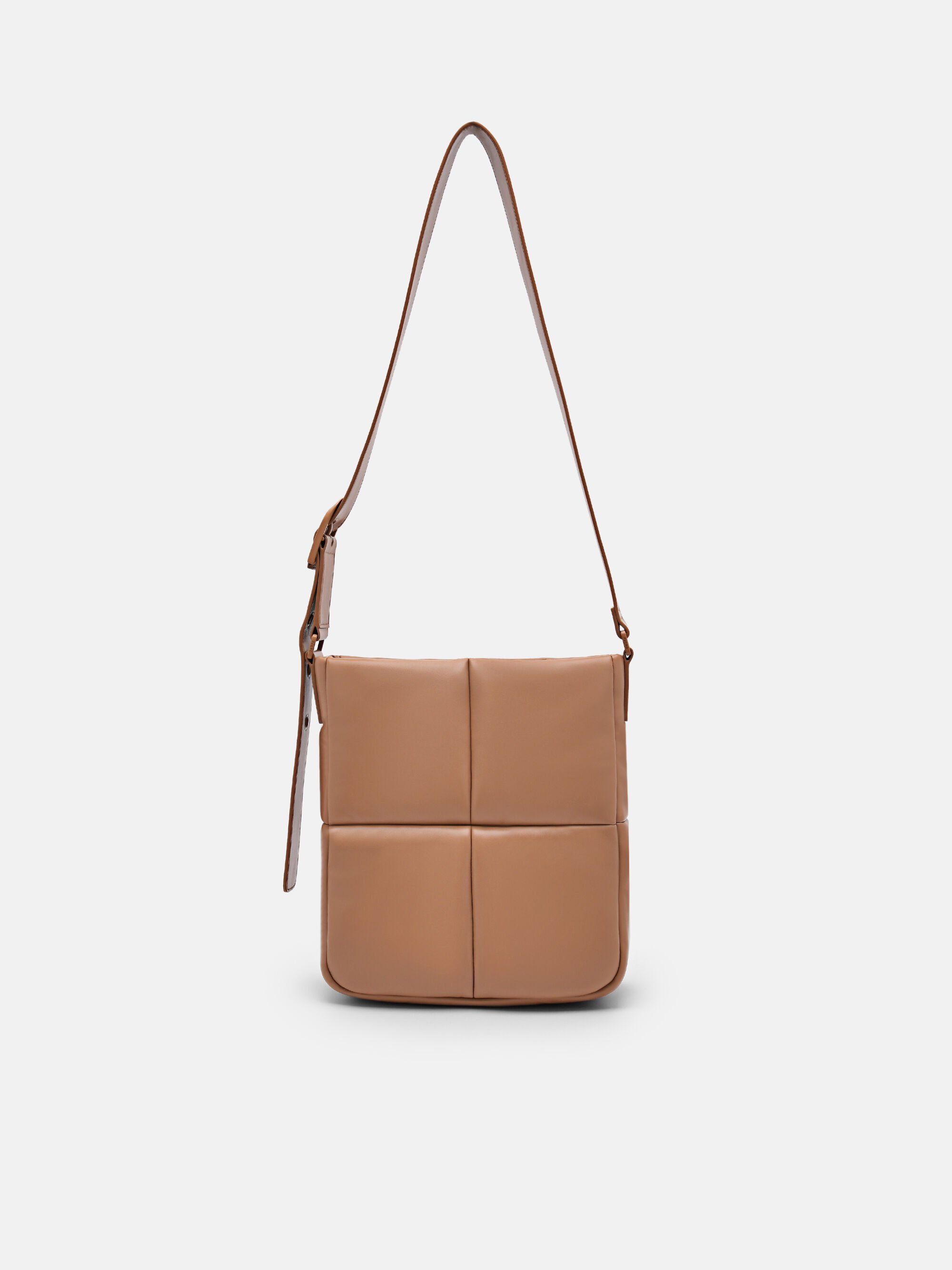 Helix Quilted Shoulder Bag, Camel