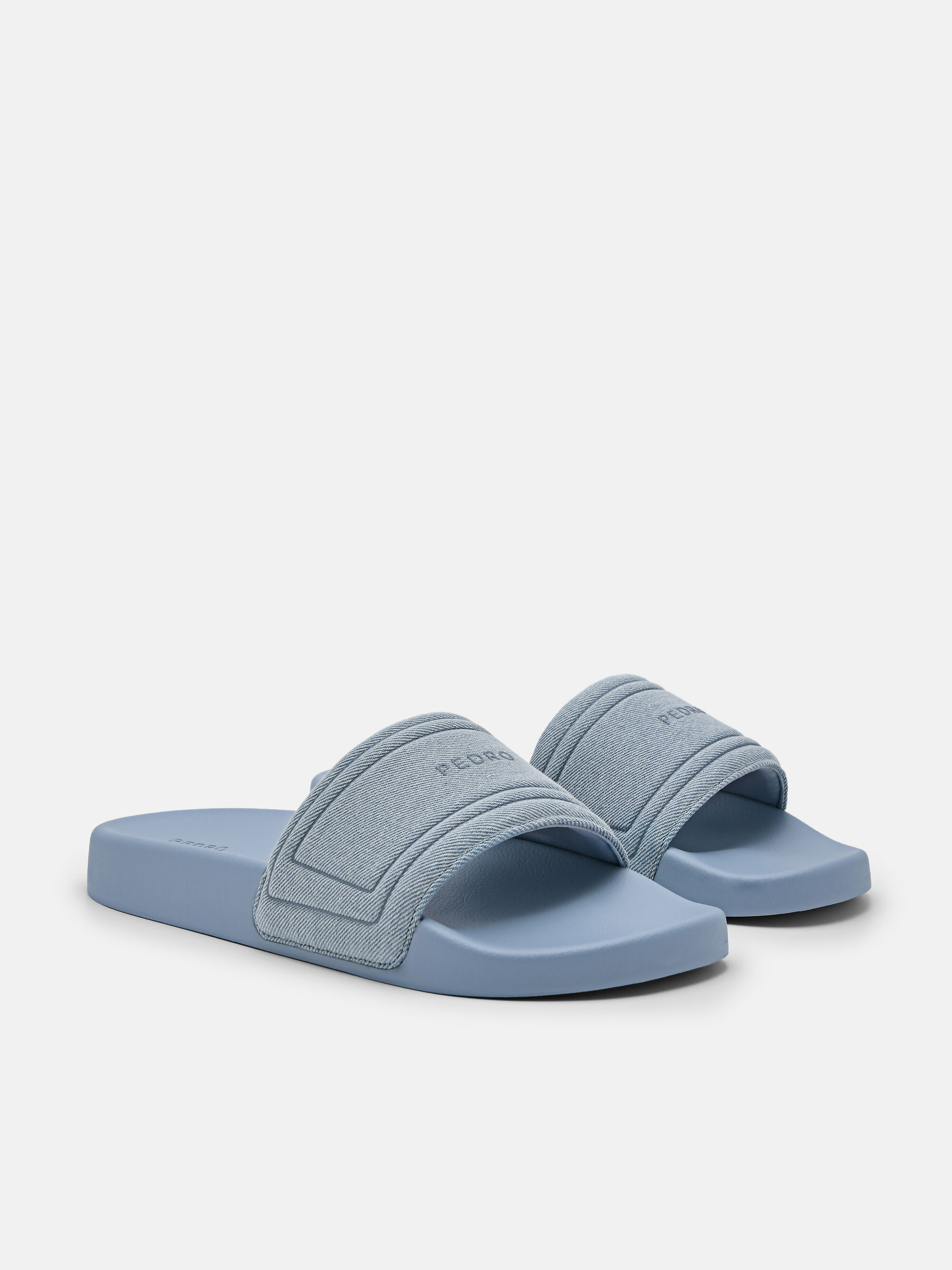 Billie Slide Sandals, Slate Blue