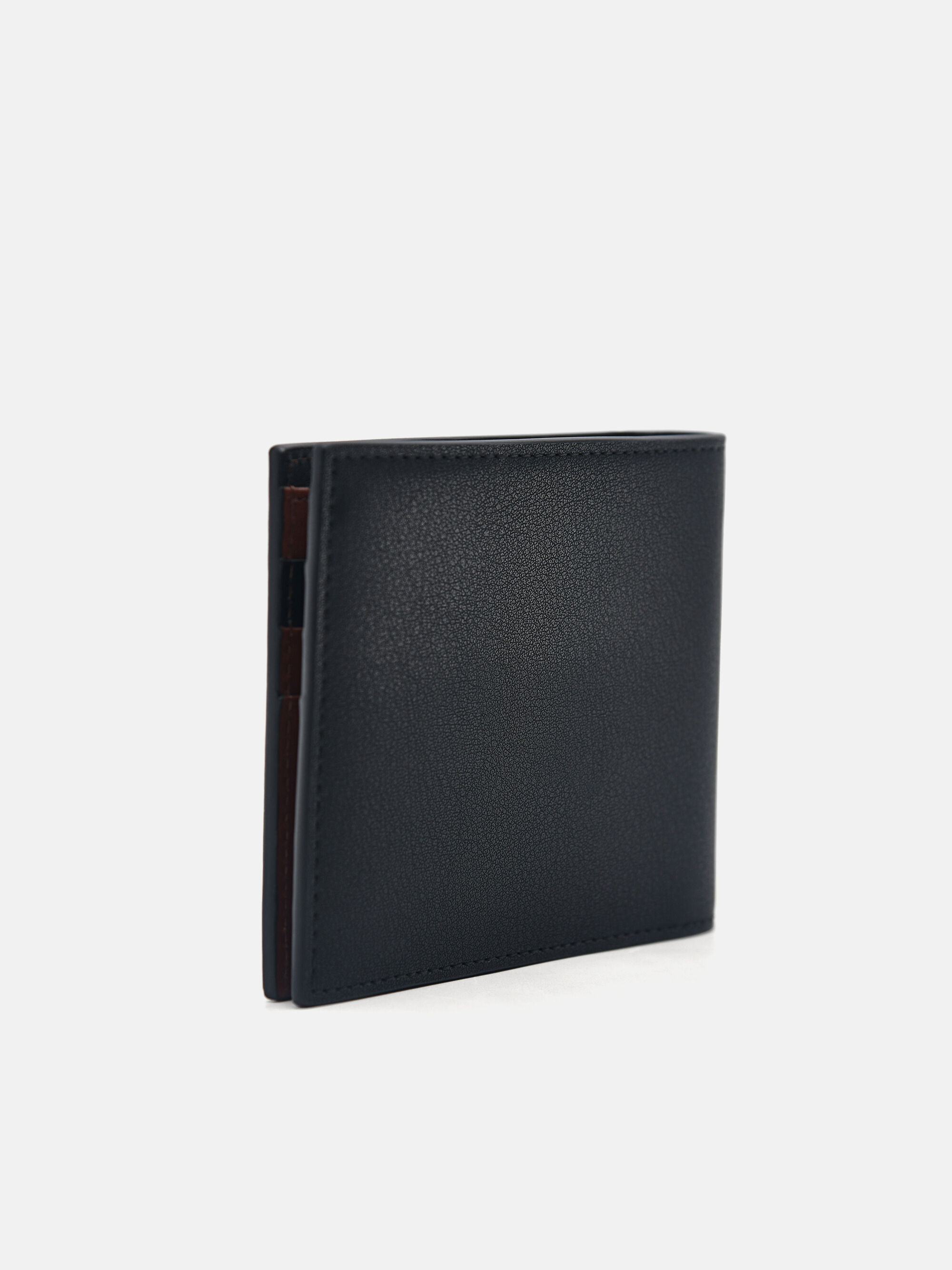 Leather Bi-Fold Wallet With Insert, Black