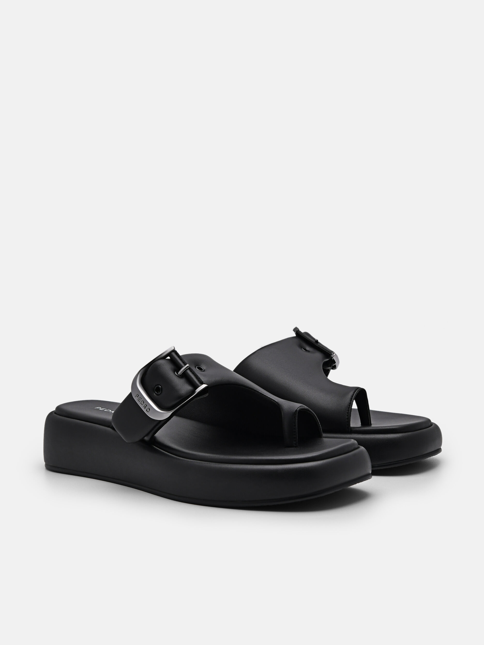 Helix Wedge Sandals, Black