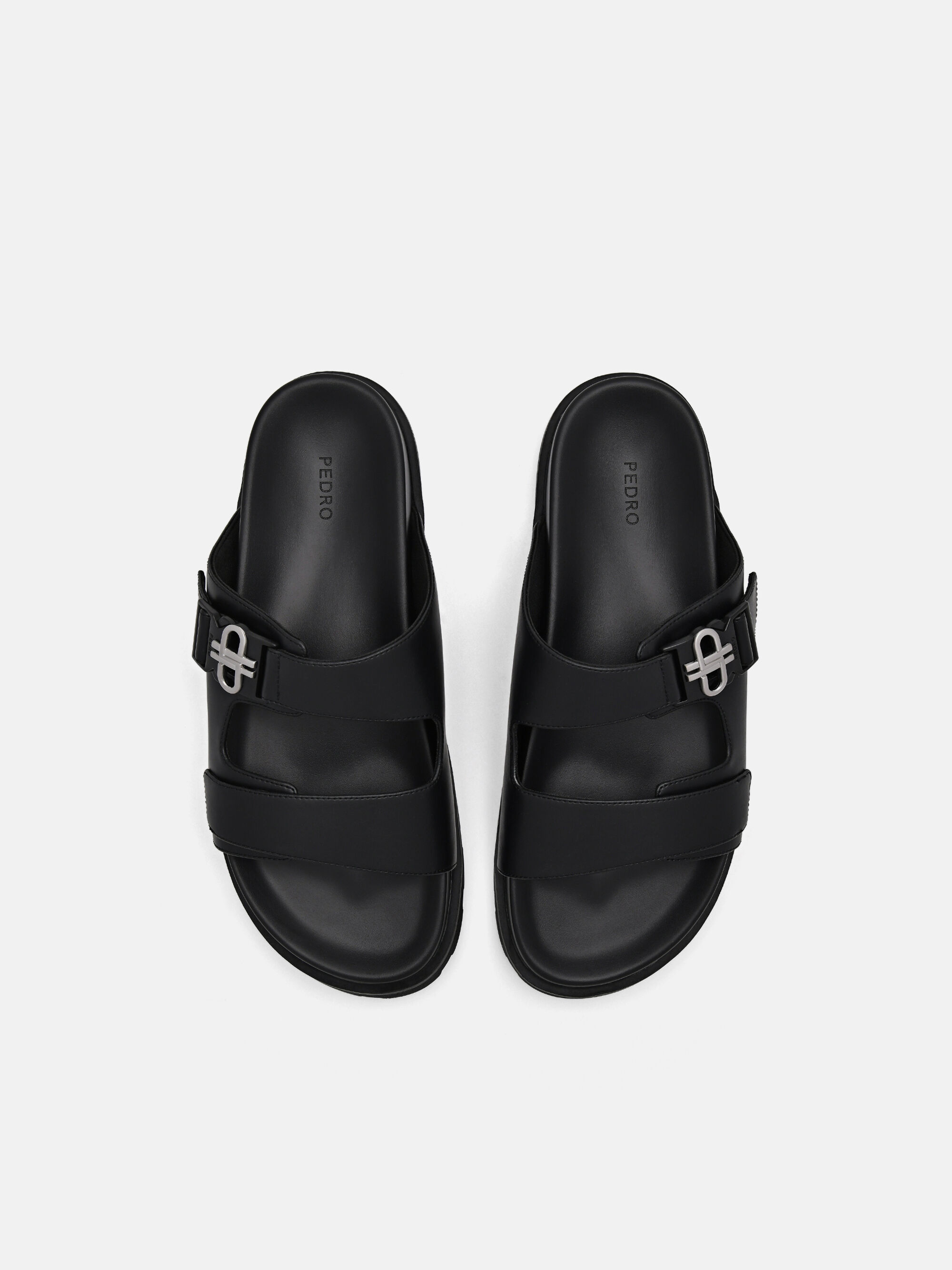 PEDRO Icon Buckle Sandals, Black