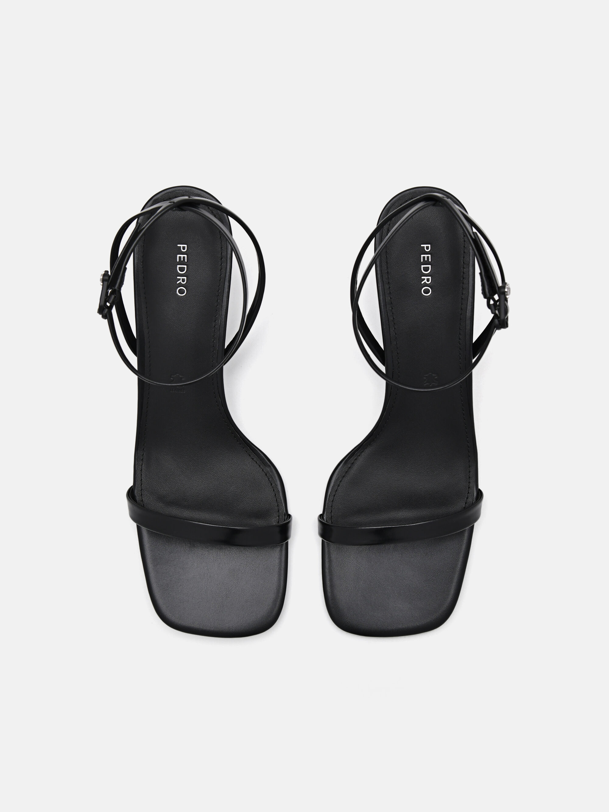 PEDRO Icon Leather Heel Sandals, Black