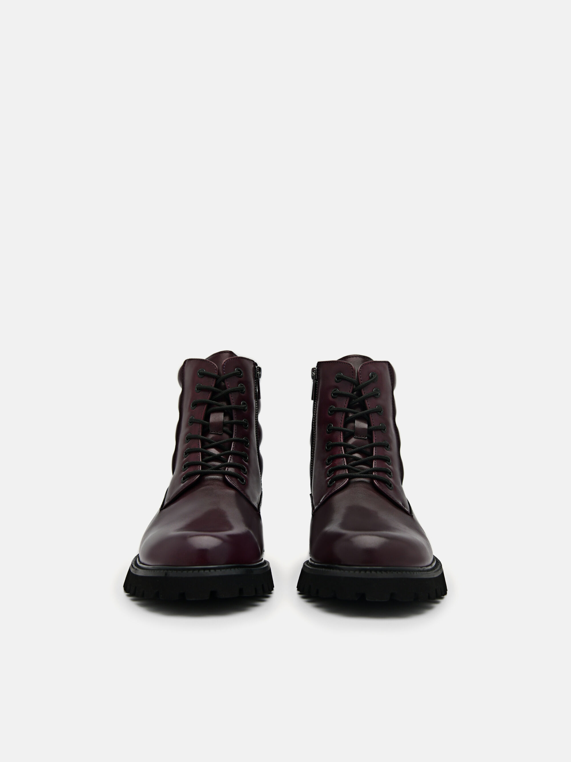 Jay Leather Boots, Dark Purple