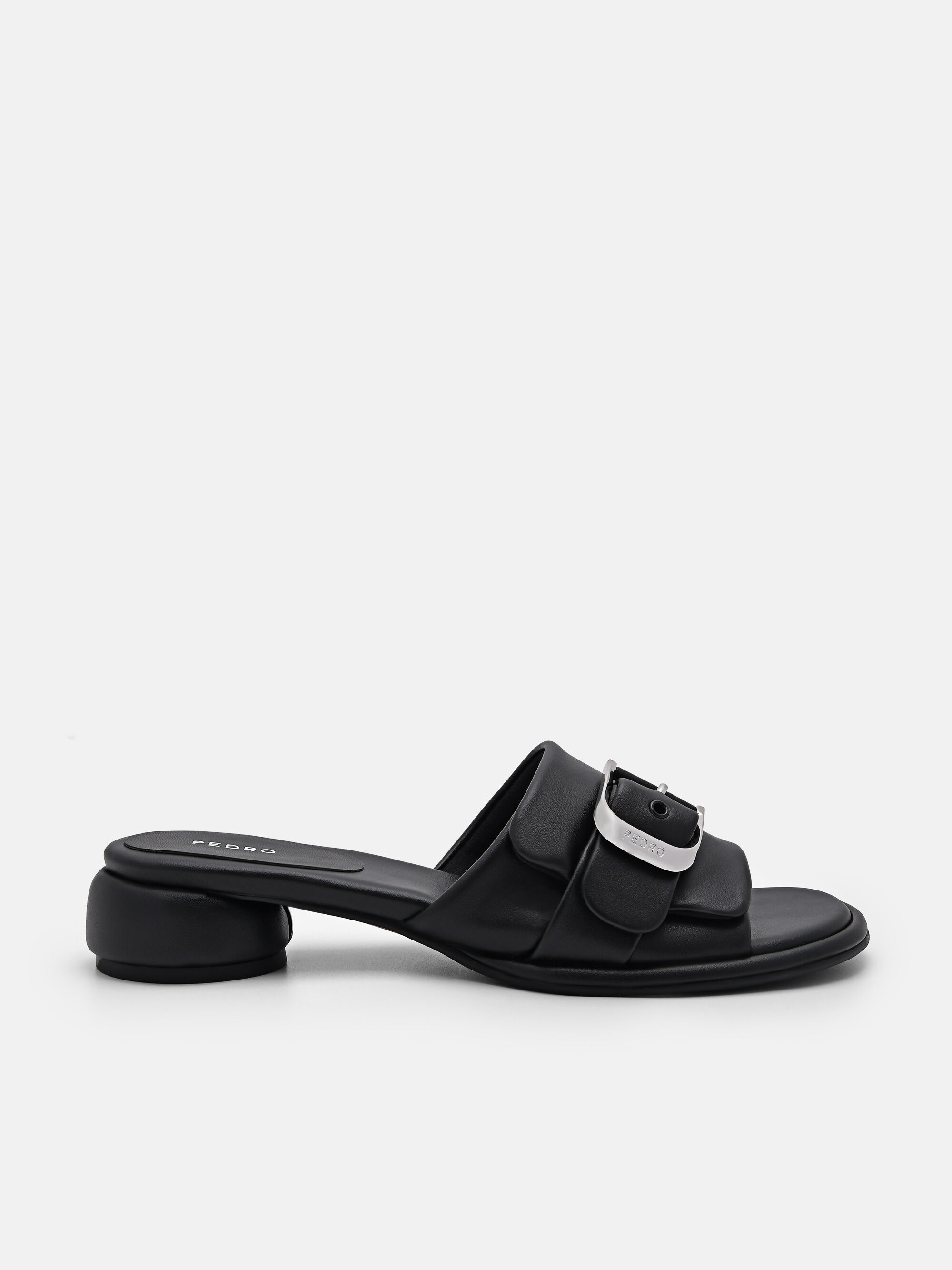 Helix Heel Sandals, Black