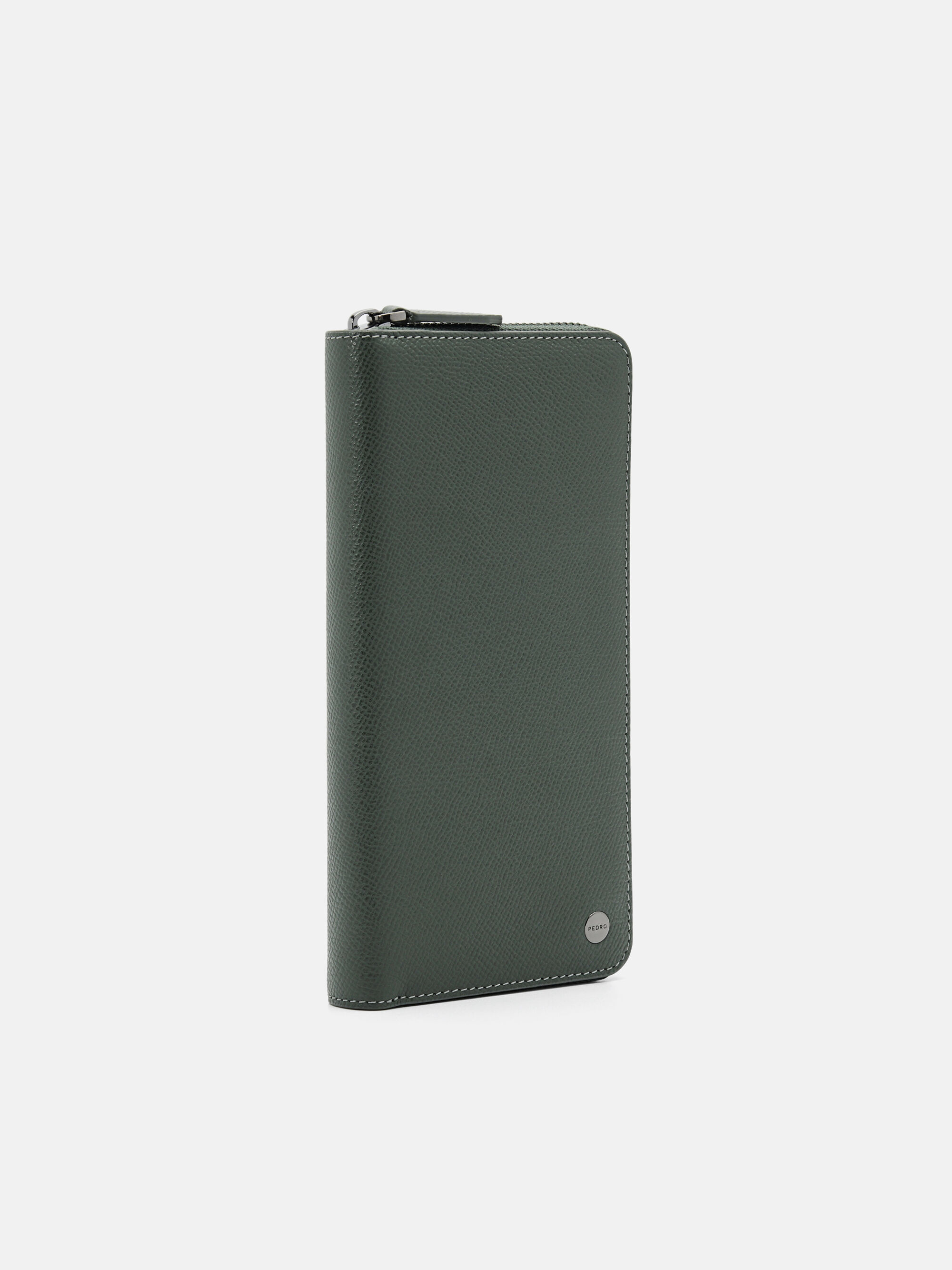 Oliver Leather Long Wallet, Military Green