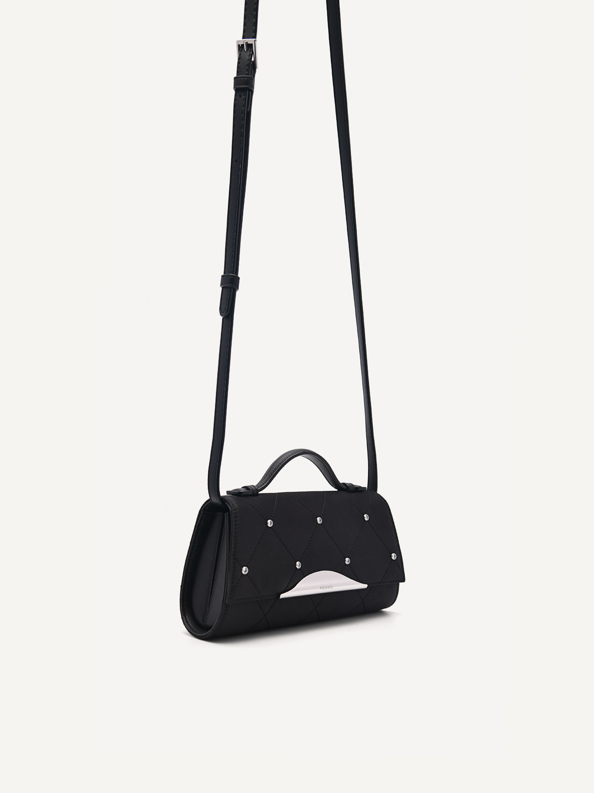 Rina Mini Satin Handbag, Black