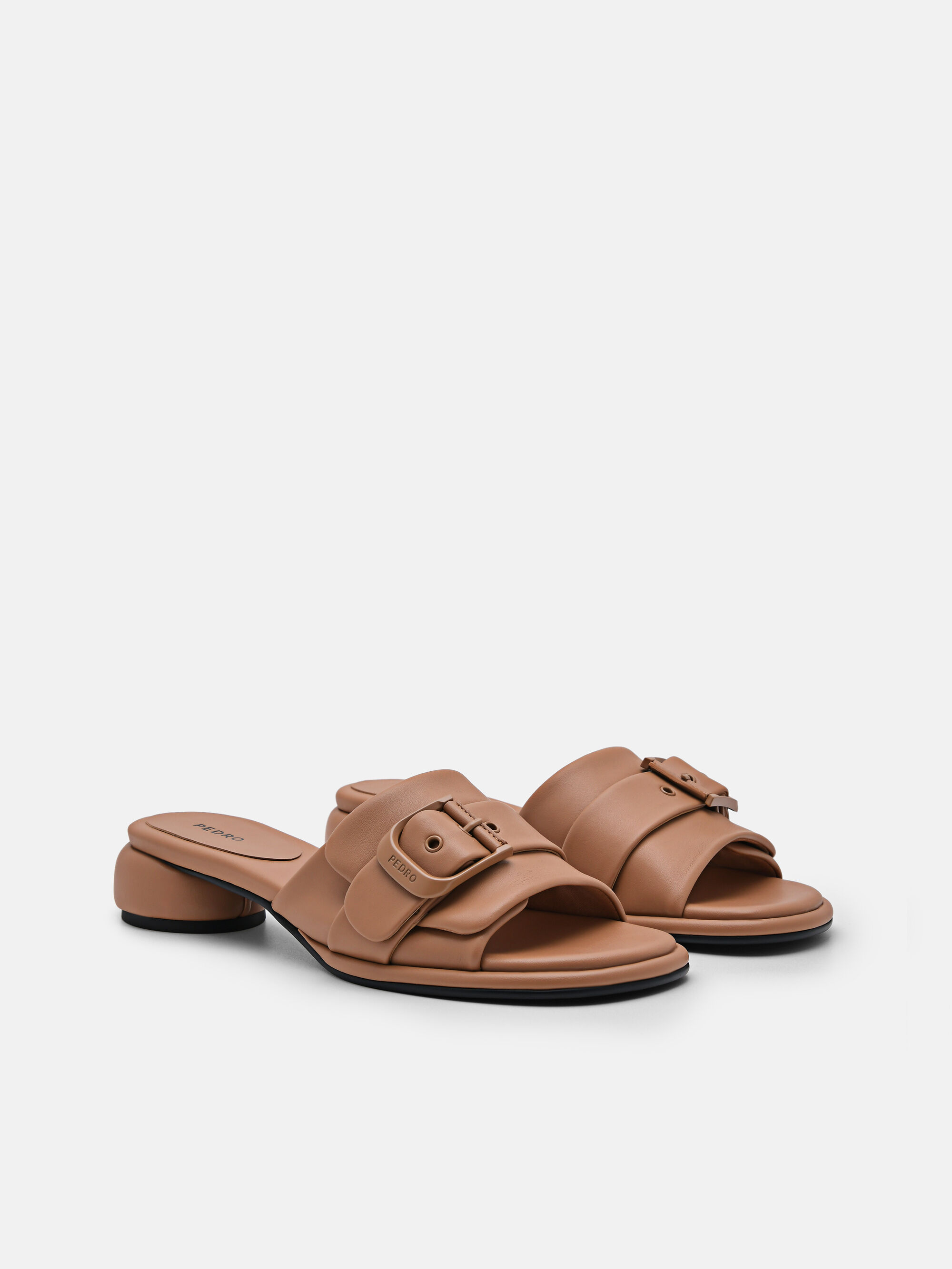 Helix Heel Sandals, Camel