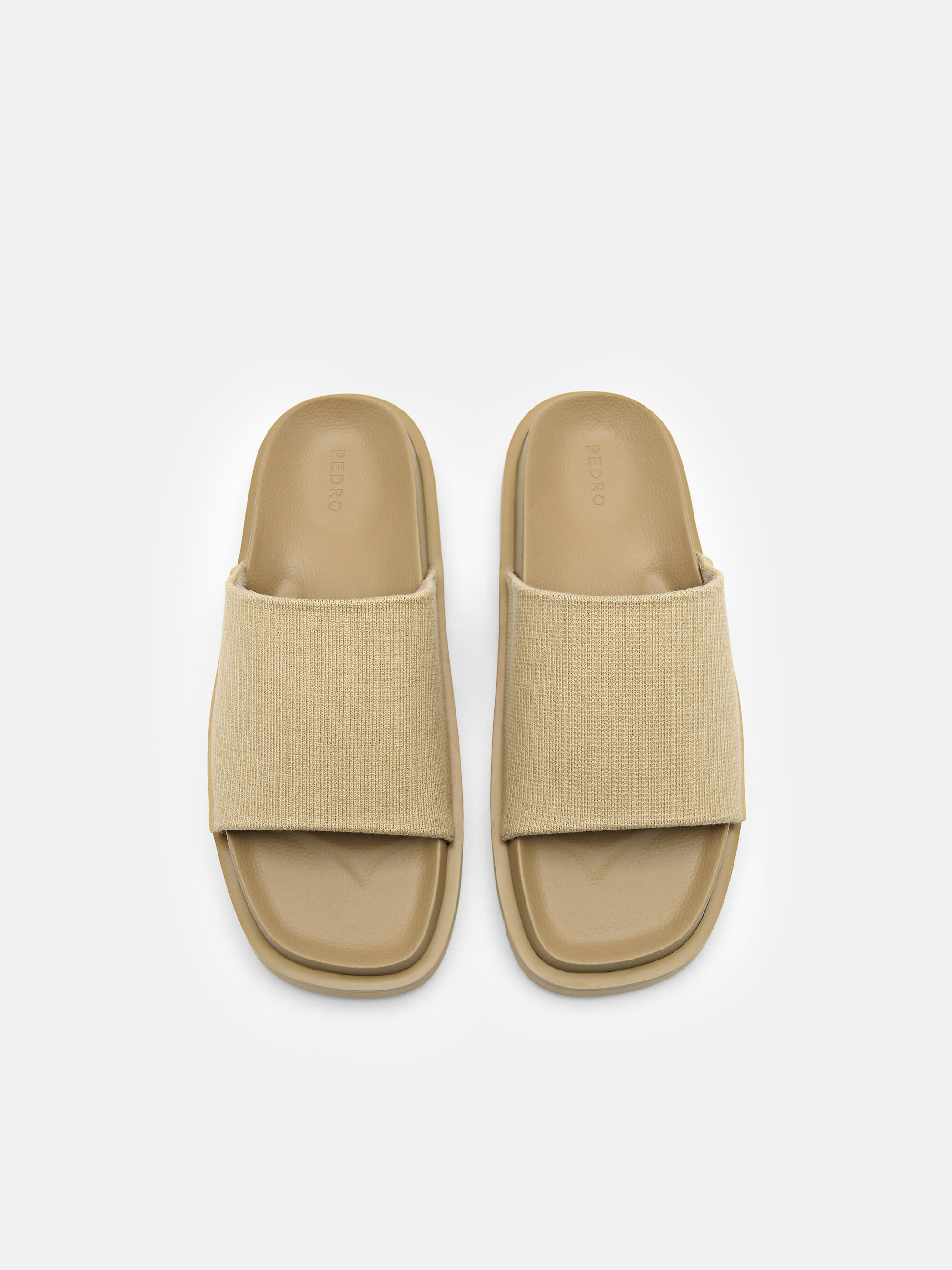 Knitted Fabric Slide Sandals, Sand