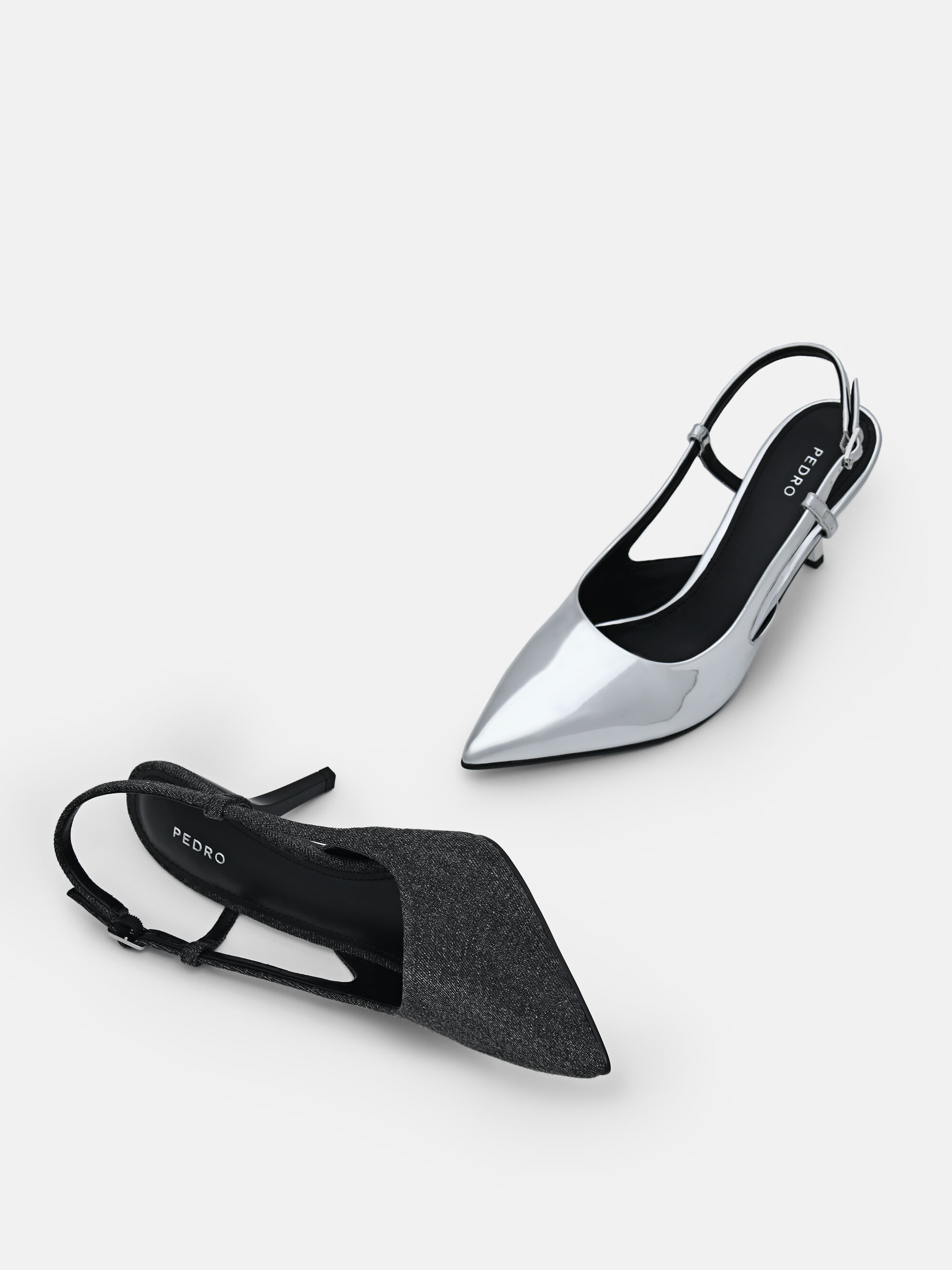 Morraine Slingback Pumps, Silver