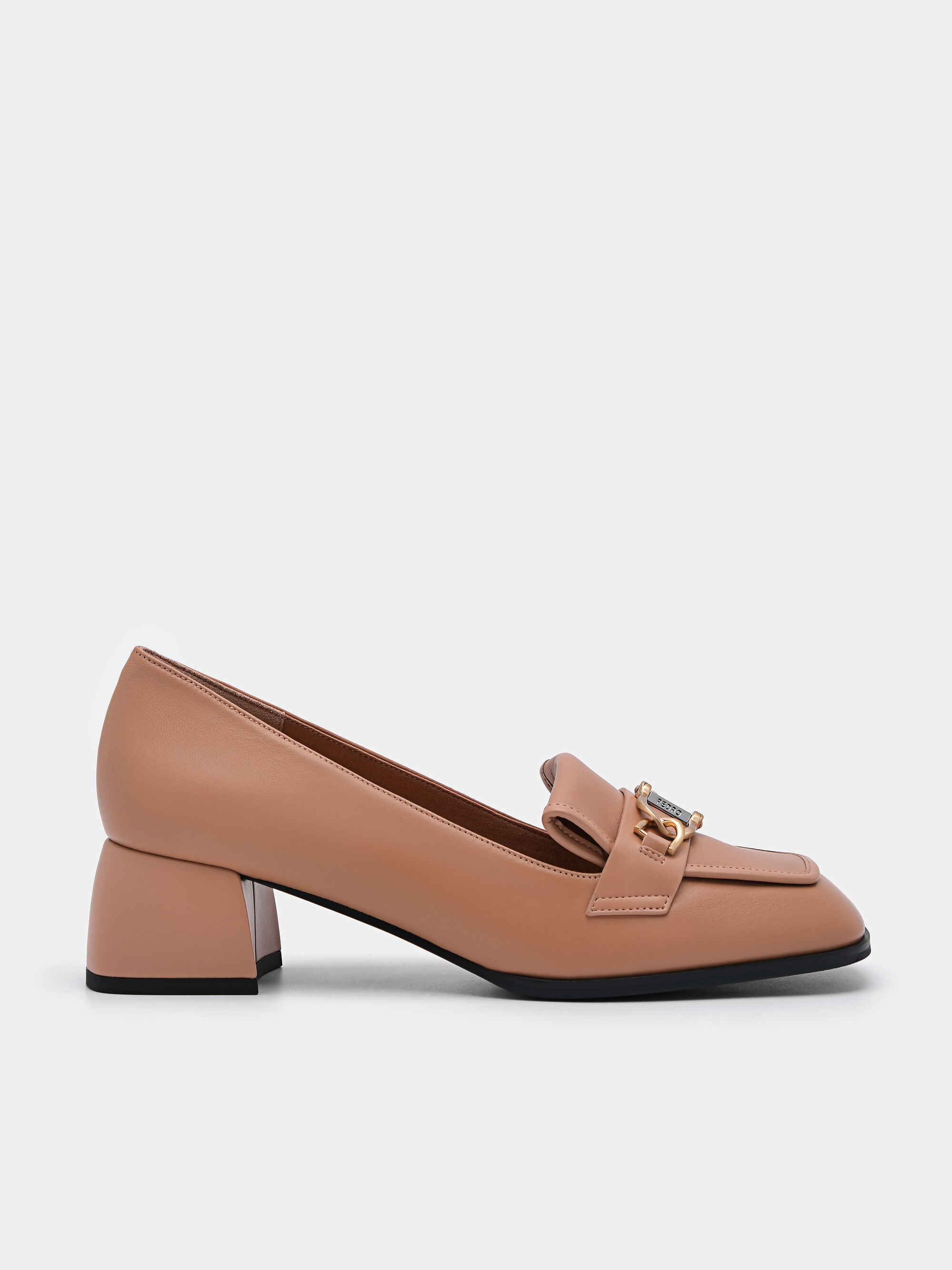 Jean Leather Heel Pumps, Camel