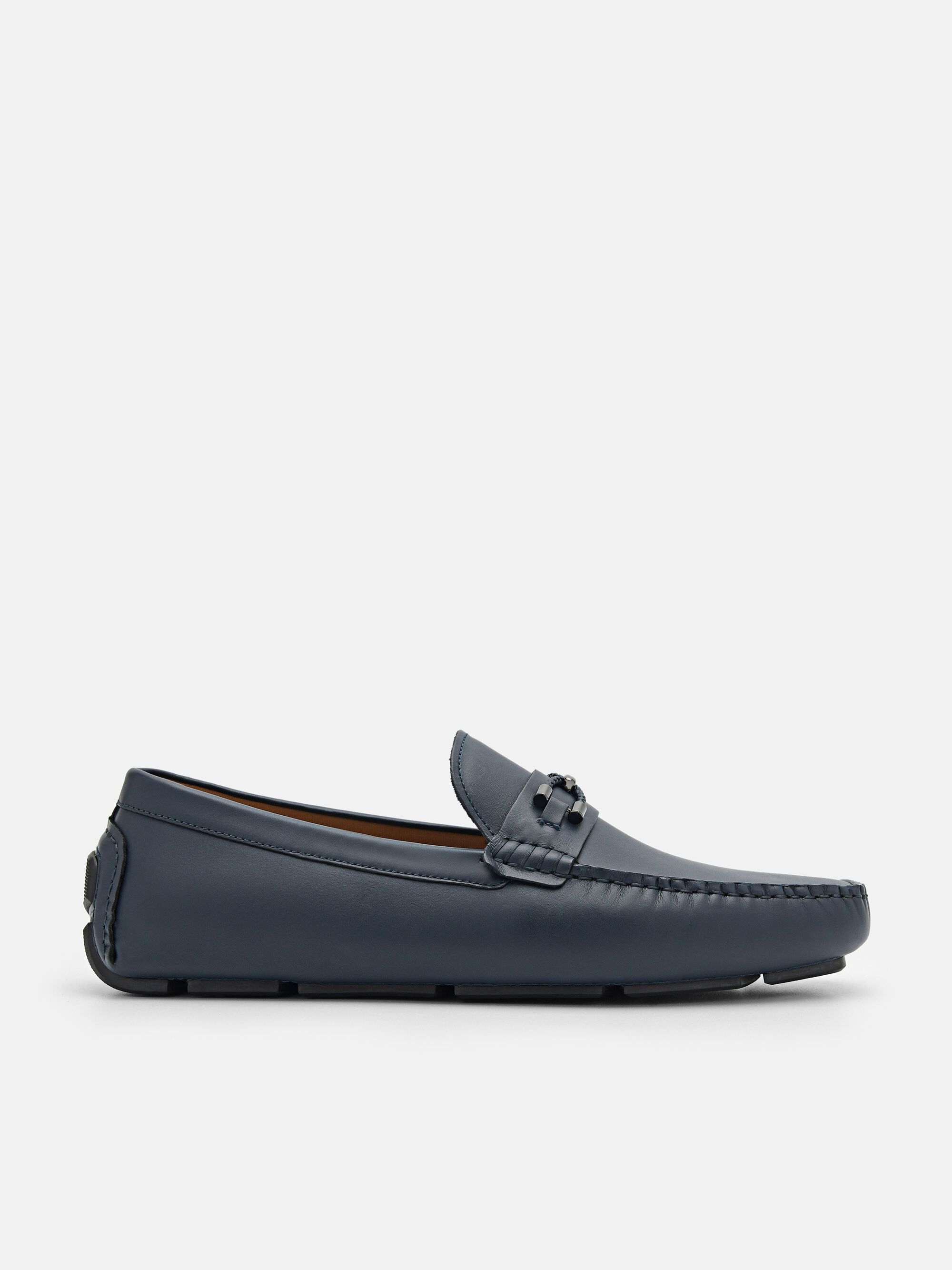 Leather Horsebit Driving Shoes, Navy