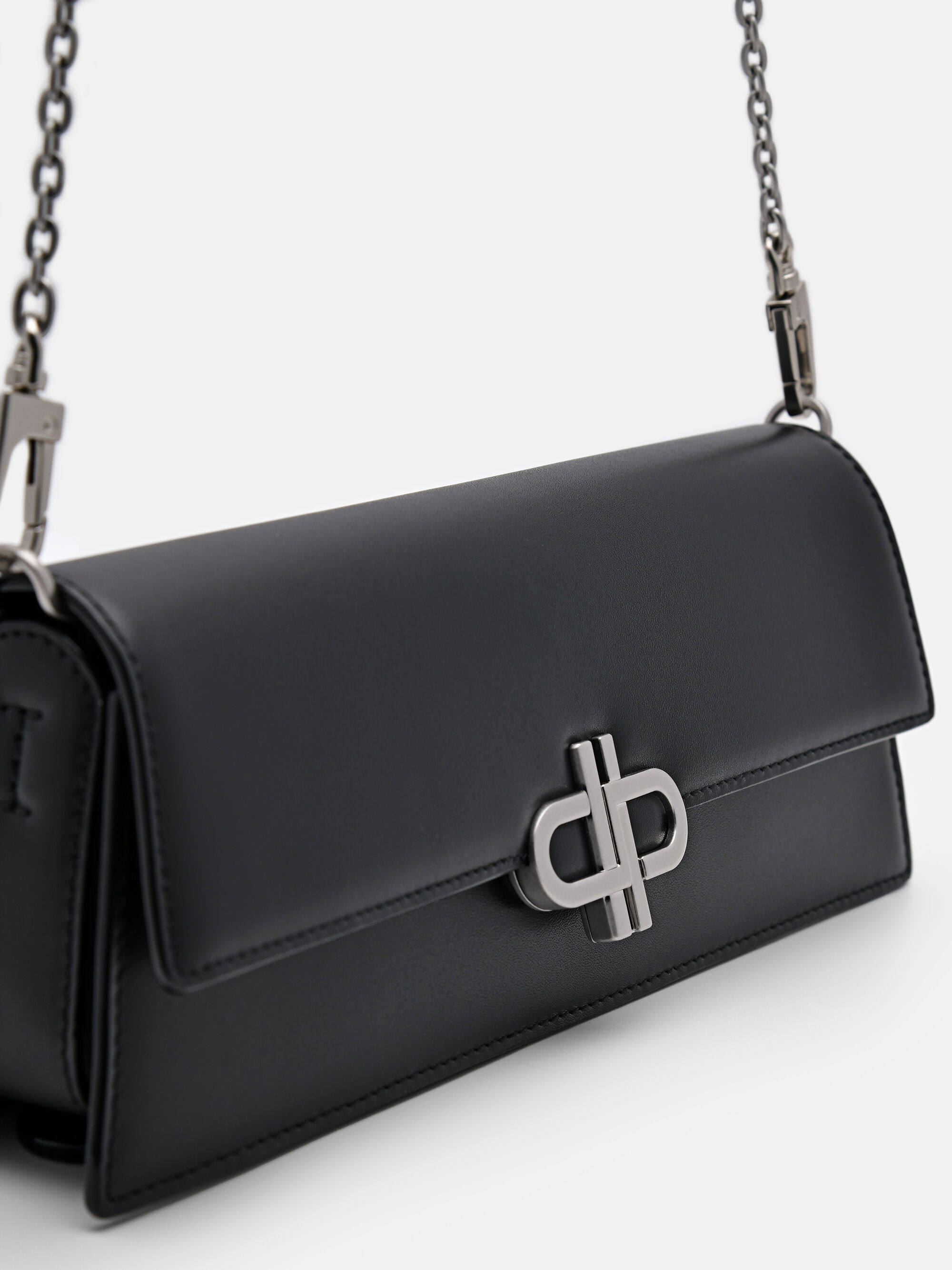 PEDRO Icon Leather Clutch Bag, Black