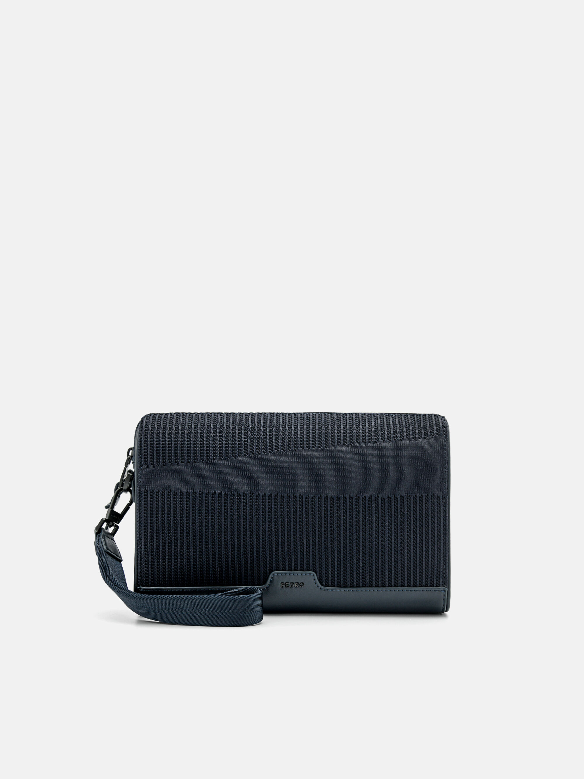 Tristan Fabric Clutch Bag, Navy