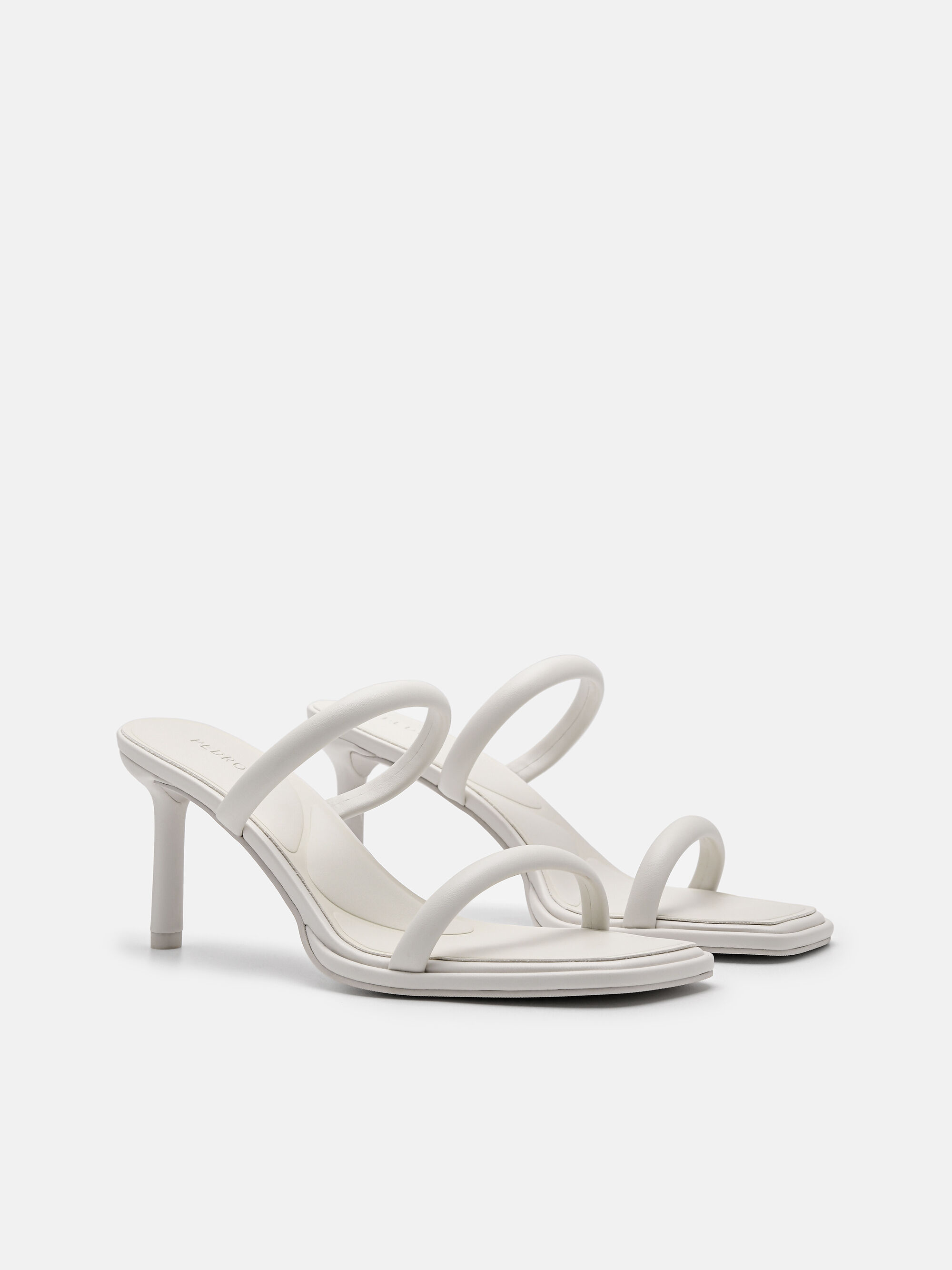 Bianca Heel Sandals, Chalk