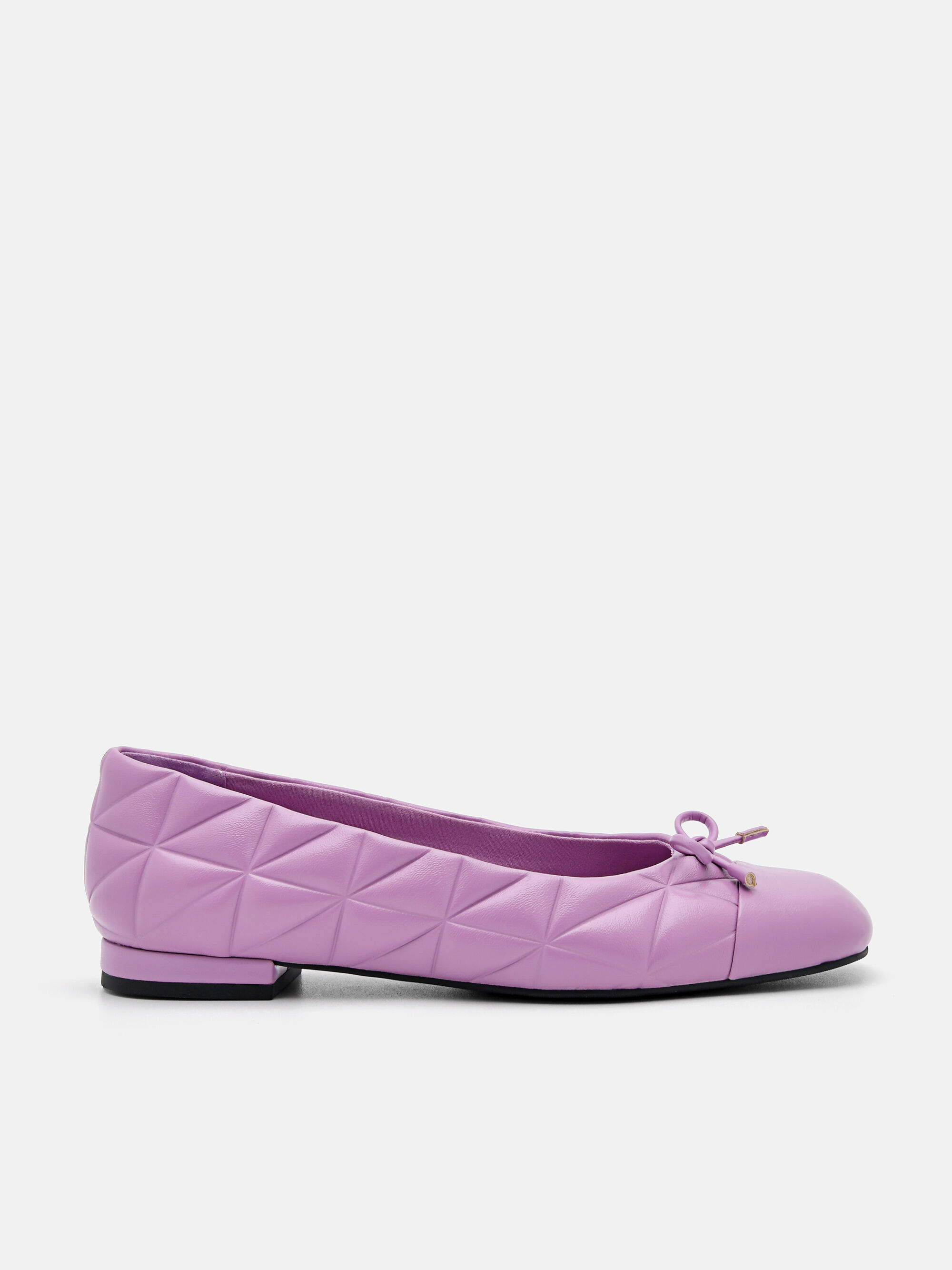Kayla Leather Ballerina Flats in Pixel, Purple